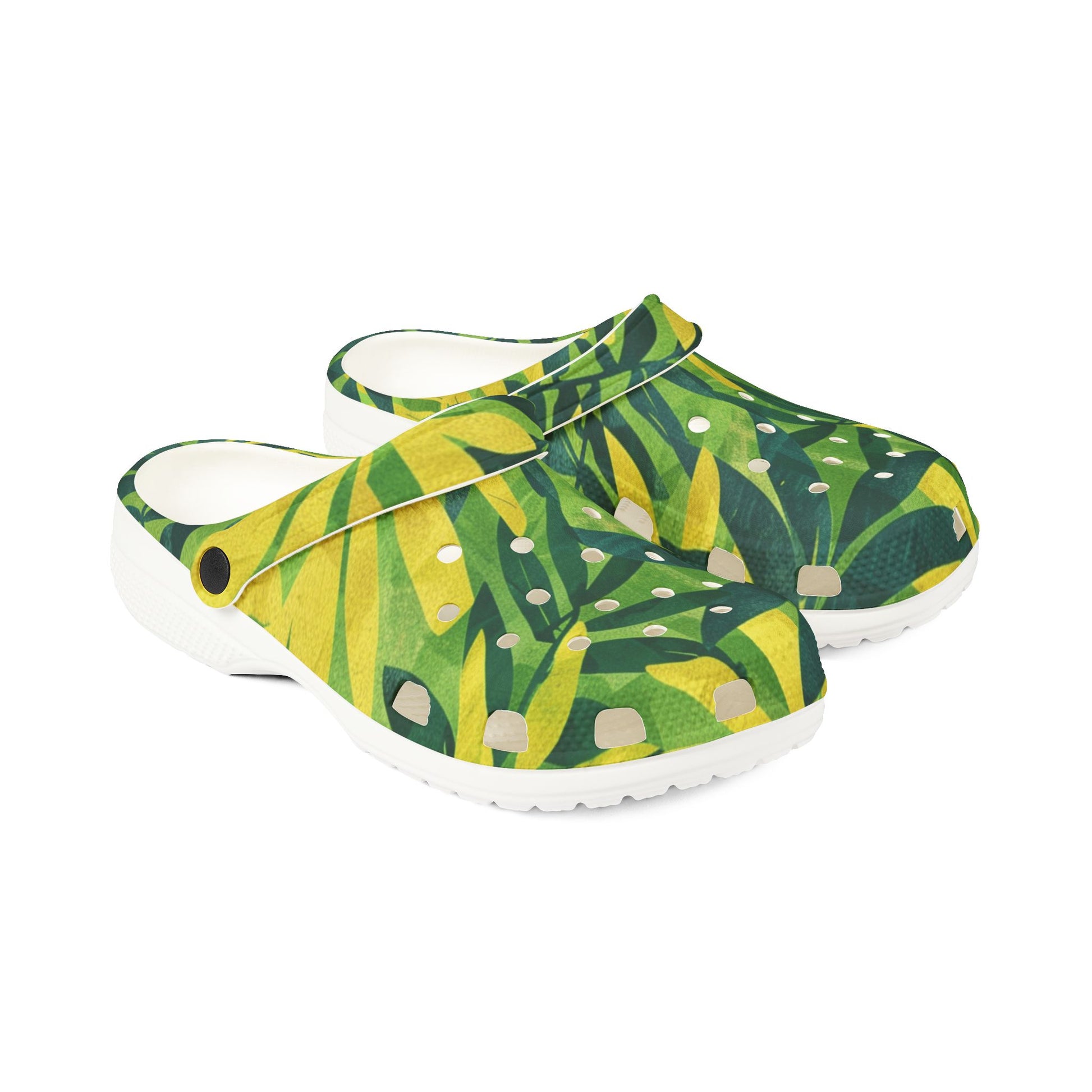 Green Leaf x Yellow Leaf x Tropical x Jungle EVA Foam Rubber Shoes (AOP), Artsulli - Art is Long, Life is Short, Shoes, , , , , , , 