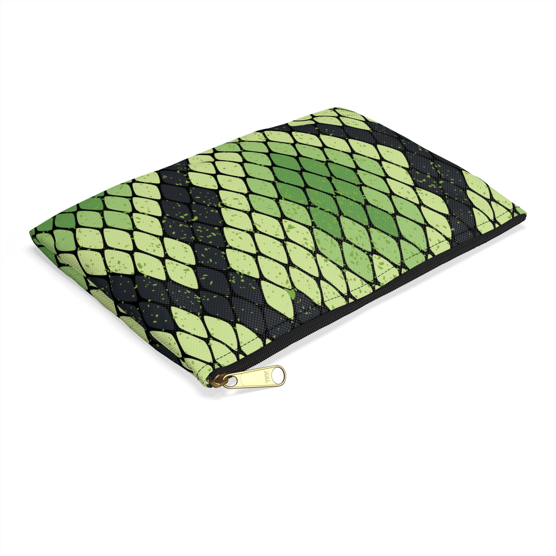 Snake Skin Green and Black Accessory Pouch, Artsulli - Art is Long, Life is Short, Bags, , , , , , , 