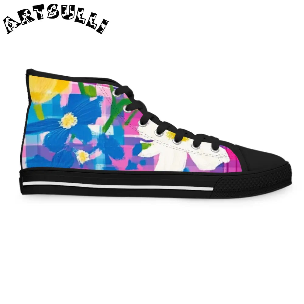 JAKKOUTTHEBXX Plaid Garden II Pink and Purple Women’s High Top
