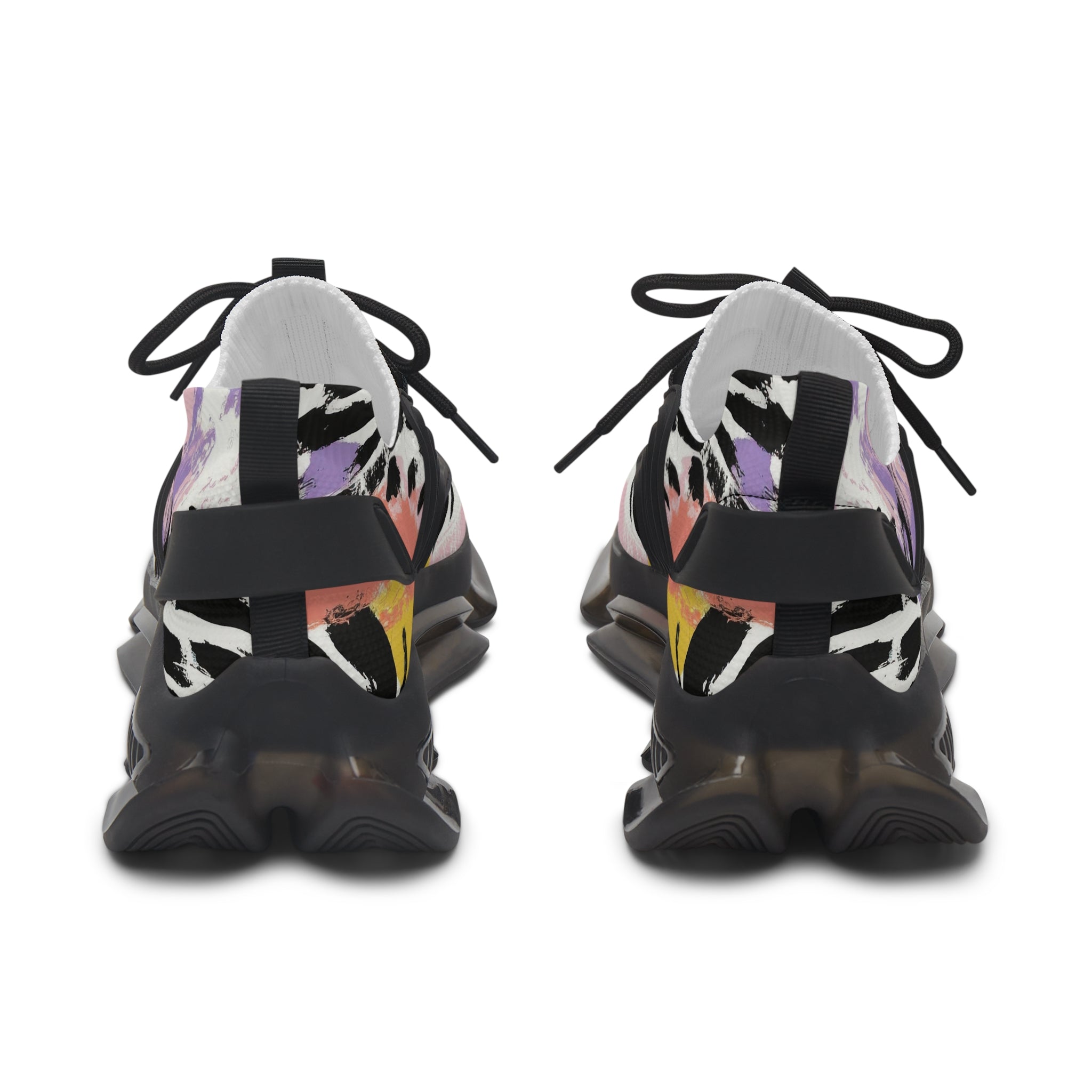 Wild Zebra Stripes x Paint Brush Strokes Multi-Color Women's Mesh Sneakers, Artsulli - Art is Long, Life is Short, Shoes, , , , , , , 