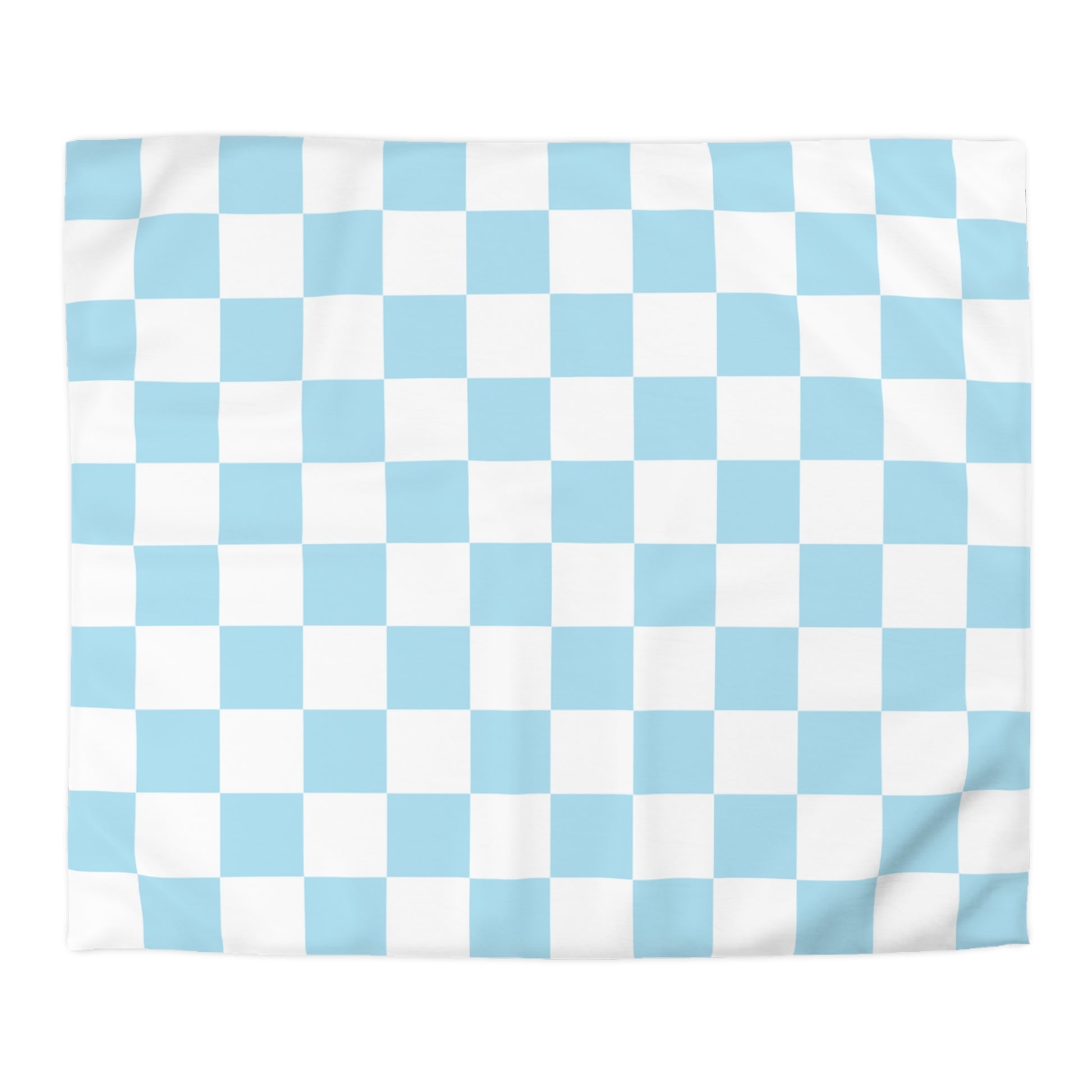 Checkerboard Sky Blue Microfiber Duvet Cover, Artsulli - Art is Long, Life is Short, Home Decor, Size, King, Color, White, , , 16888739607481694832