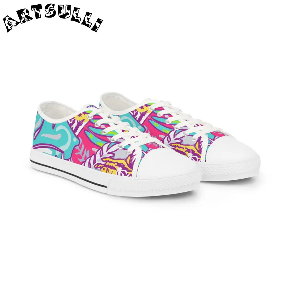 JAKKOUTTHEBXX Tropical Jungle Tigers Torquise and Purple Men’s Low