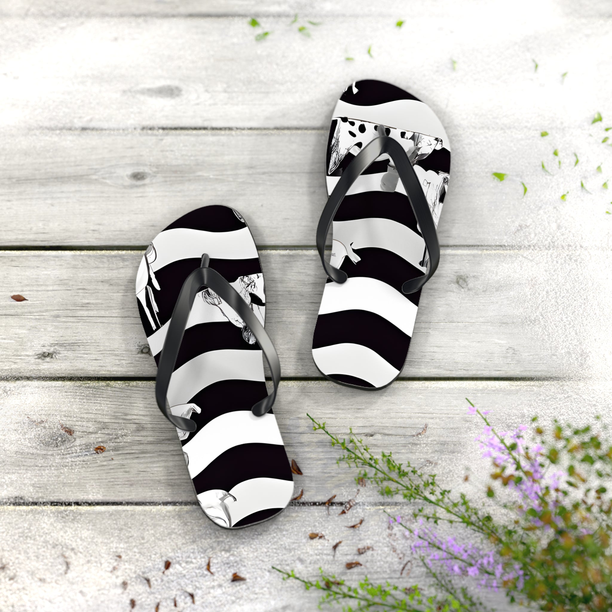 Cruellas Cattle Line Flip Flops, Artsulli - Art is Long, Life is Short, Shoes, , , , , , , 