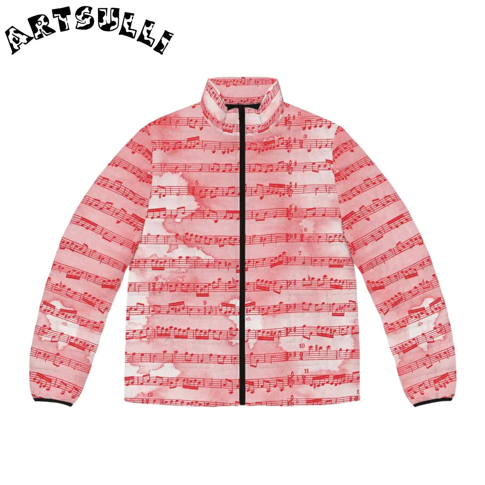 JAKKOUTTHEBXX Pink Musical Note Puffer Jacket 2025