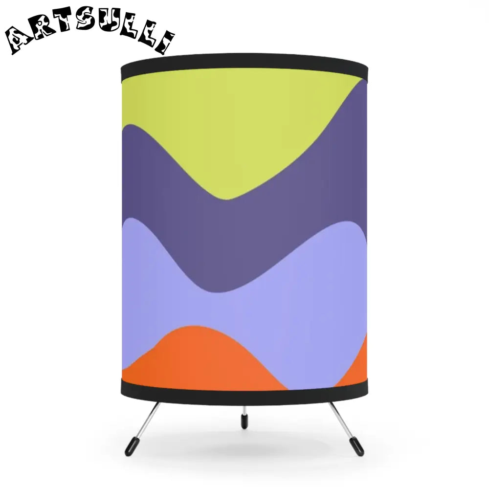 JAKKOUTTHEBXX Waves Yellow and Blue Tripod Lamp with High-Res