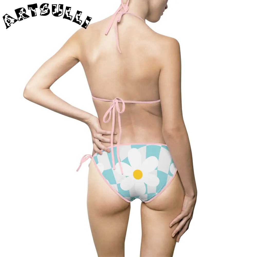 JAKKOUTTHEBXX Trippy Check Garden Women’s Bikini Swimsuit (AOP)