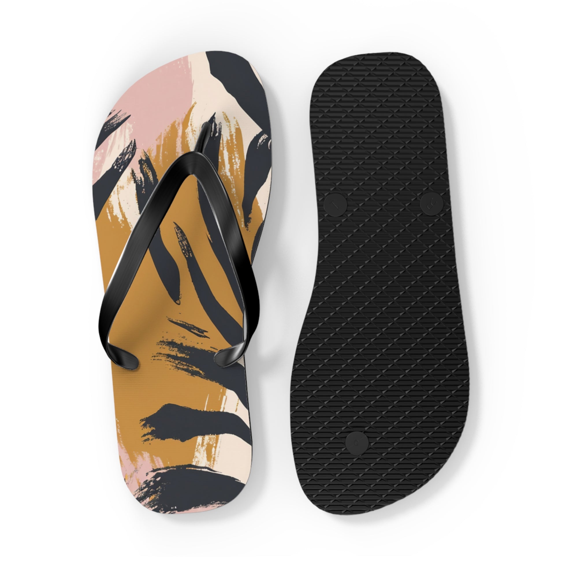Zebra Brush Strokes Flip Flops, Artsulli - Art is Long, Life is Short, Shoes, , , , , , , 