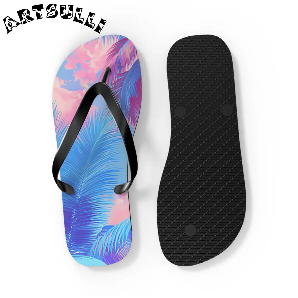 JAKKOUTTHEBXX Ethereal Pastel Palms Flip Flops JAKKOUTTHEBXX