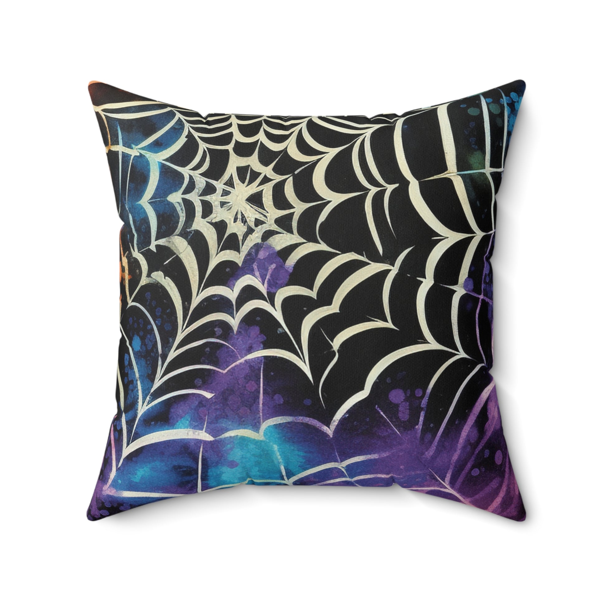 Spider Web Tie Dye Spun Polyester Square Pillow, Artsulli - Art is Long, Life is Short, Home Decor, , , , , , , 