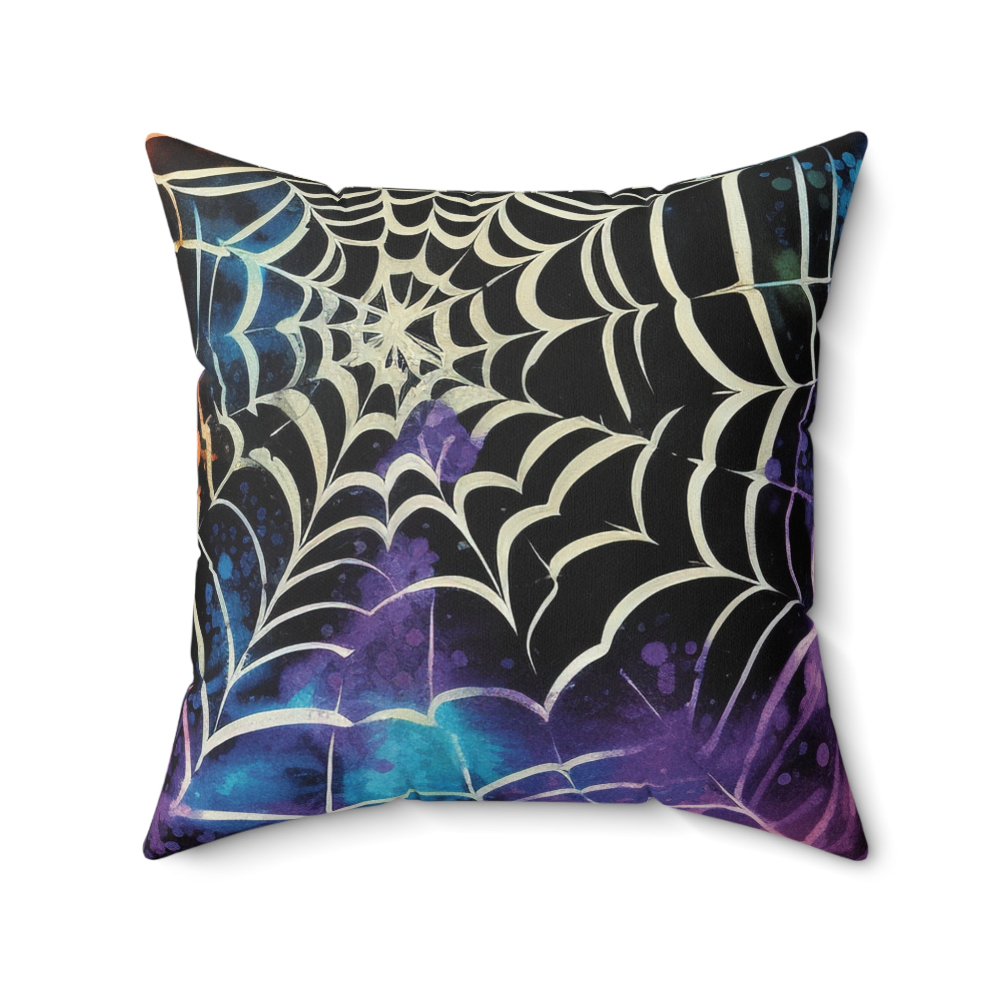 Spider Web Tie Dye Spun Polyester Square Pillow, Artsulli - Art is Long, Life is Short, Home Decor, , , , , , , 