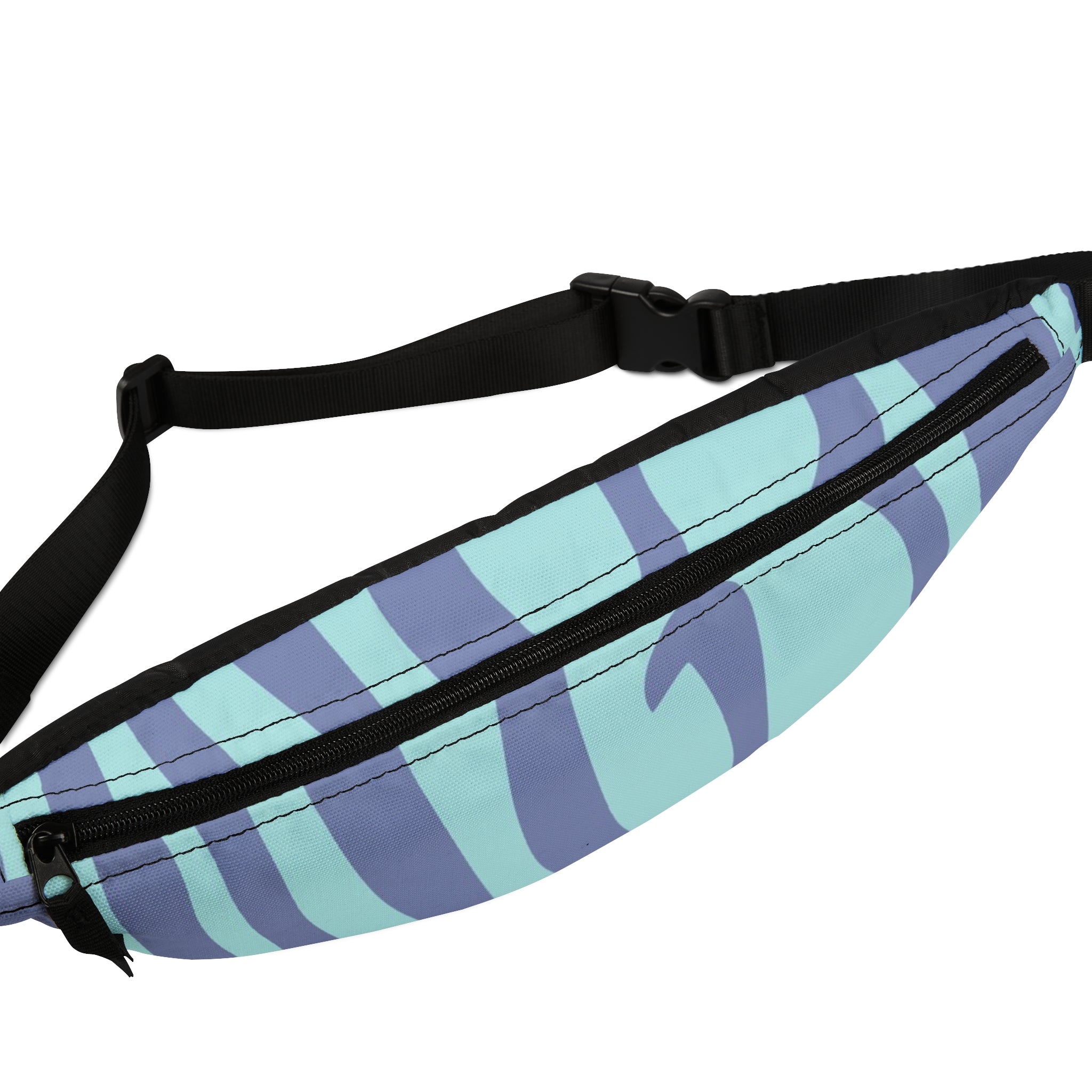 Melting Zebra Stripes Purple and Blue Fanny Pack, Artsulli - Art is Long, Life is Short, Bags, , , , , , , 