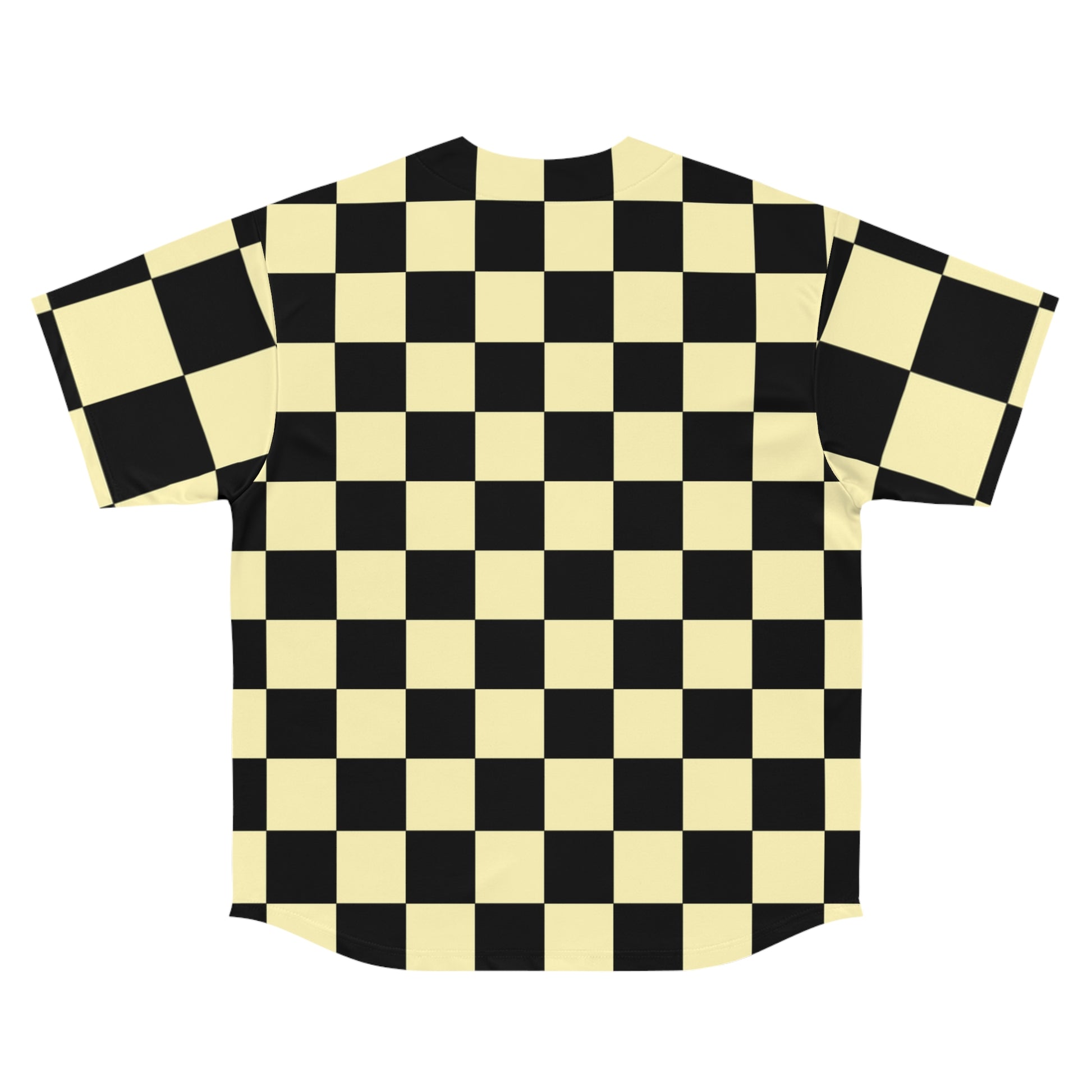 Checkerboard Black and Yellow Men's Baseball Jersey (AOP), Artsulli - Art is Long, Life is Short, All Over Prints, , , , , , , 