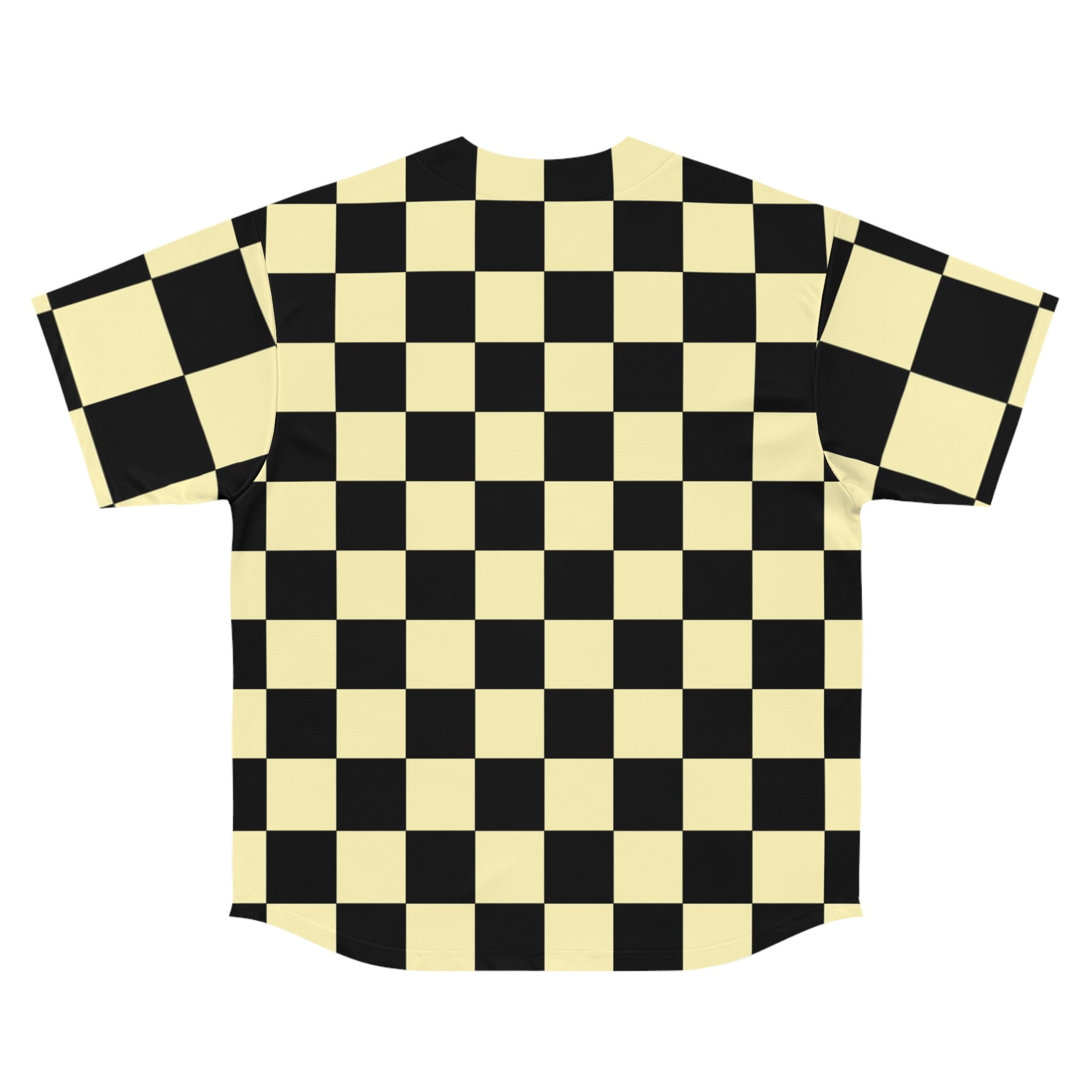 Checkerboard Black and Yellow Men's Baseball Jersey (AOP), Artsulli - Art is Long, Life is Short, All Over Prints, , , , , , , 