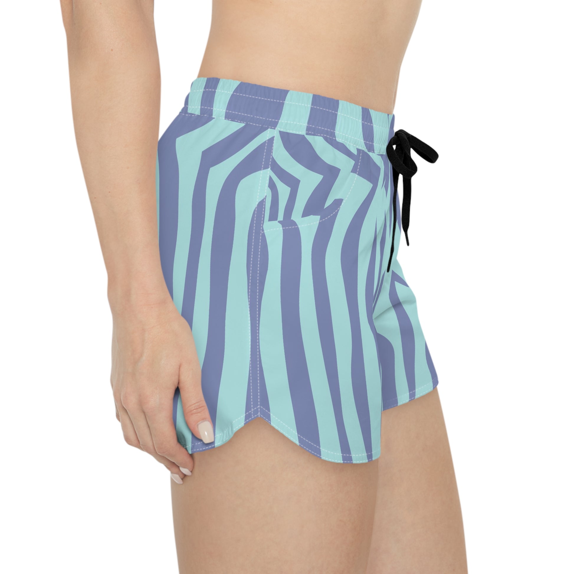 Amorphous Blue Zebra Banner Women's Casual Shorts (AOP), Artsulli - Art is Long, Life is Short, All Over Prints, , , , , , , 