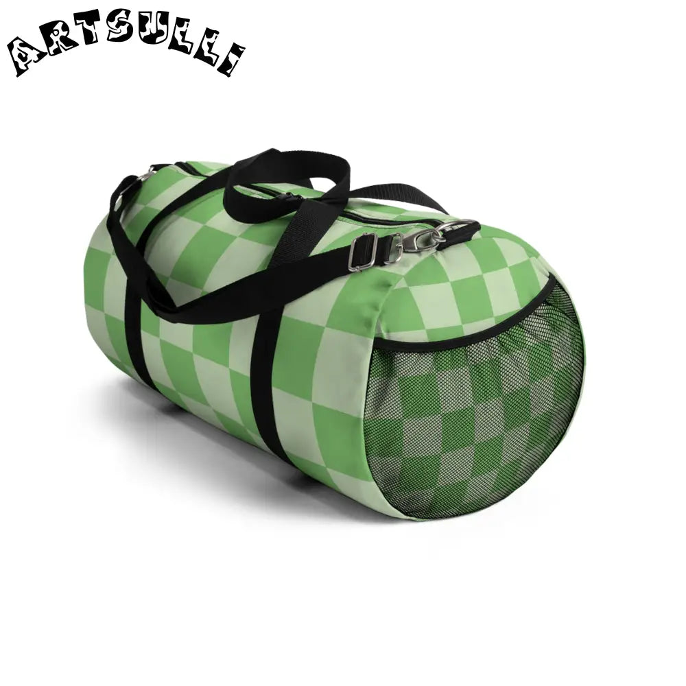 JAKKOUTTHEBXX Checkerboard Green Duffel Bag JAKKOUTTHEBXX Artsulli