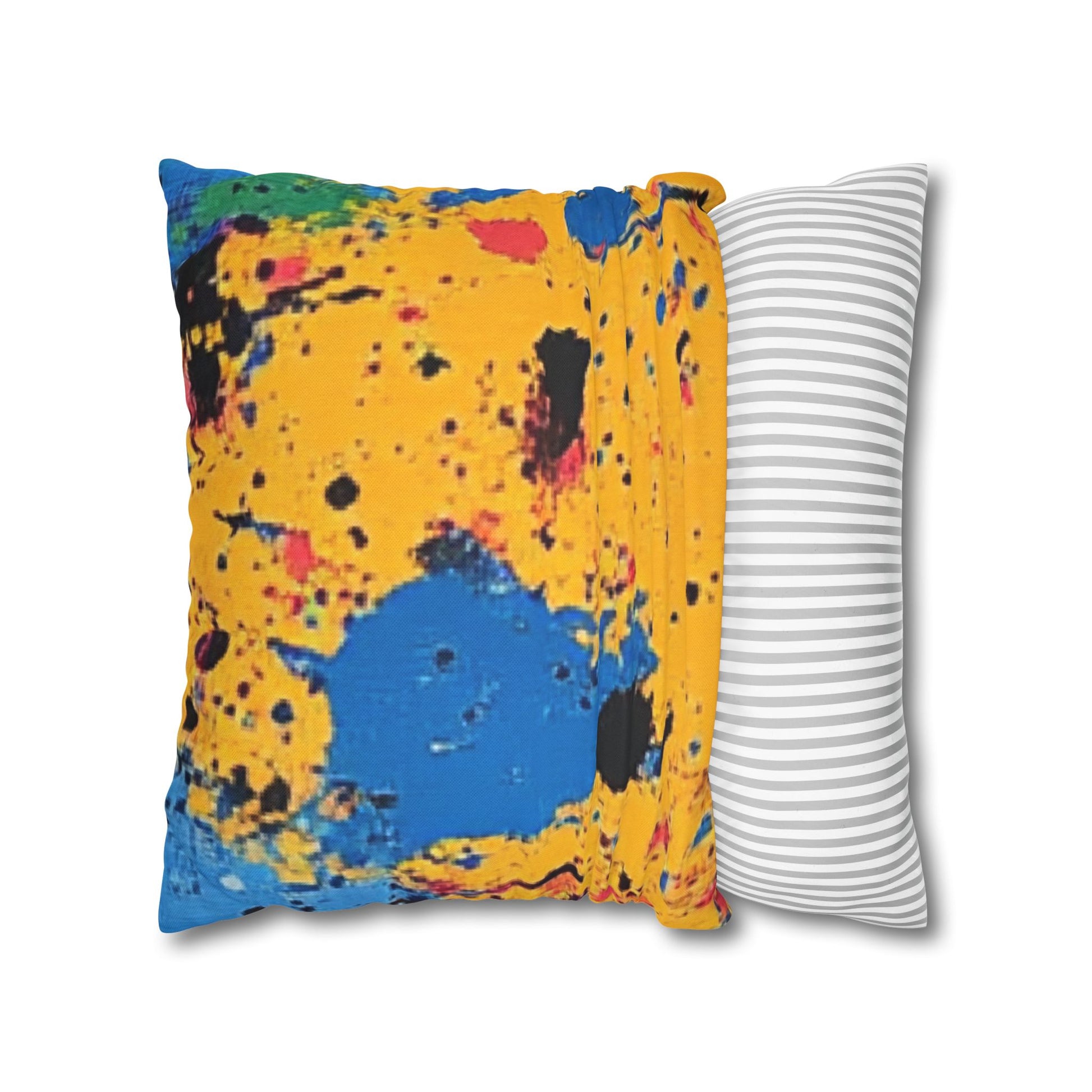 The Colors Of Paint Splatter Spun Polyester Square Pillowcase, Artsulli - Art is Long, Life is Short, Home Decor, , , , , , , 