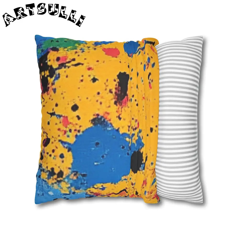 JAKKOUTTHEBXX The Colors Of Paint Splatter Spun Polyester Square