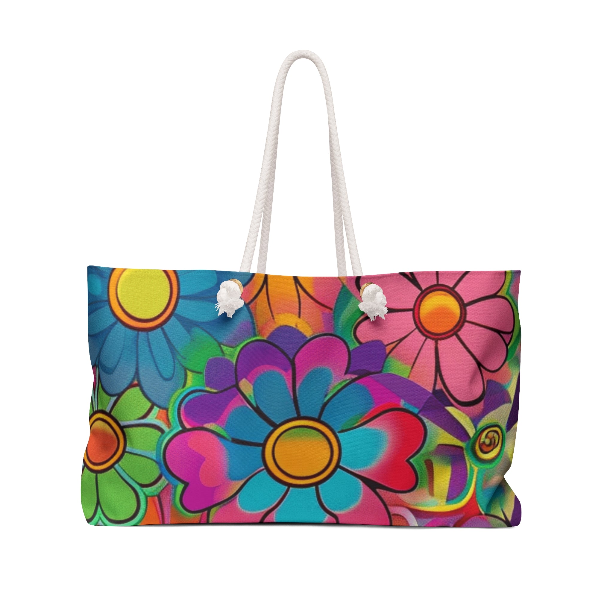 Chromatic Daisy Dream Weekender Bag, Artsulli - Art is Long, Life is Short, Bags, Size, 24" × 13", , , , , 33094162526477396472