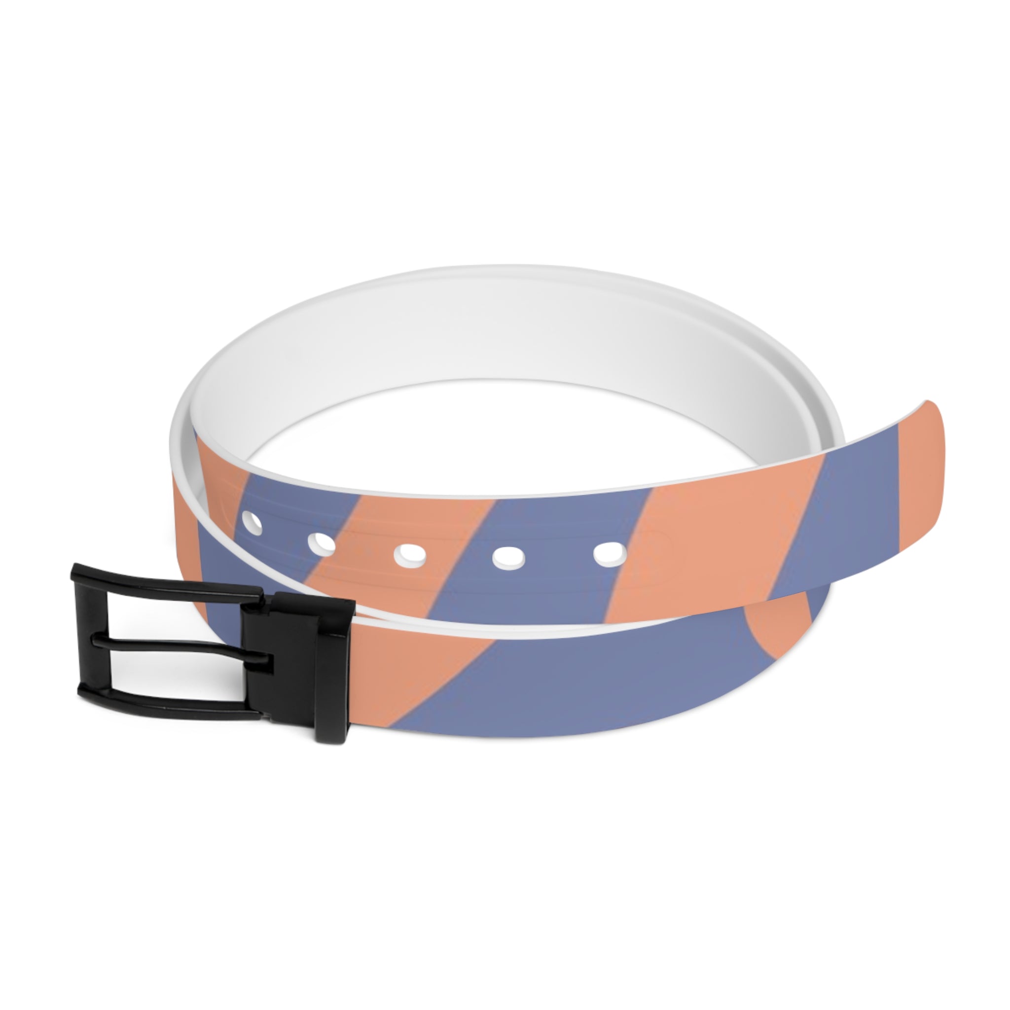 Melting Zebra Stripes Orange and Blue Belt, Artsulli - Art is Long, Life is Short, Accessories, Material, Black Metal, Size, 50'', , , 31042390278593630593