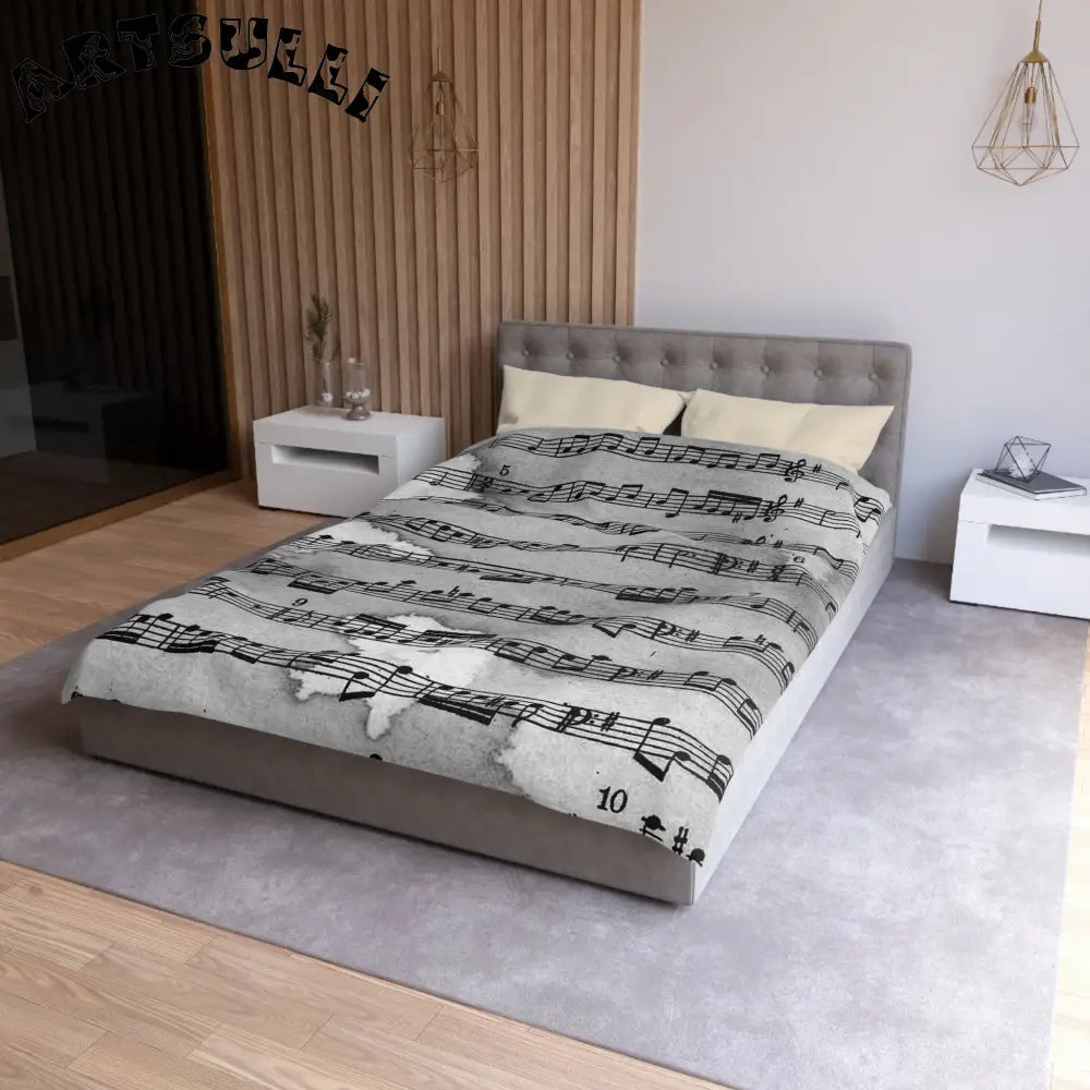 JAKKOUTTHEBXX Distressed Sheet Music Duvet Cover 2025