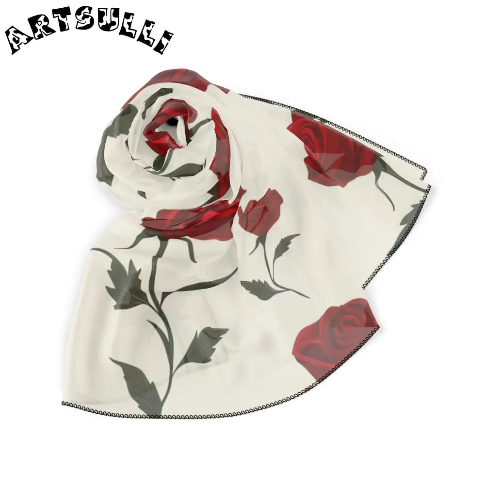 JAKKOUTTHEBXX Red Roses Poly Scarf JAKKOUTTHEBXX Artsulli - Art