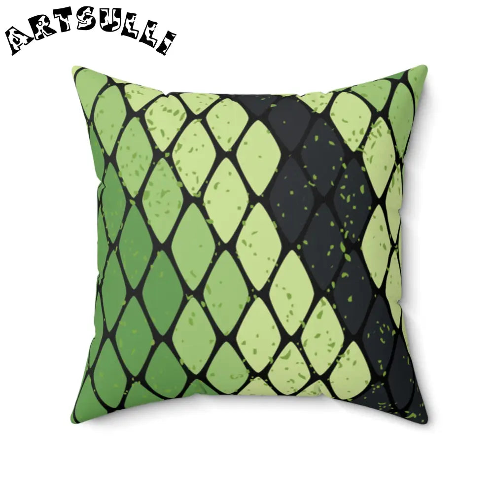 JAKKOUTTHEBXX Snake Skin Green and Black Spun Polyester Square