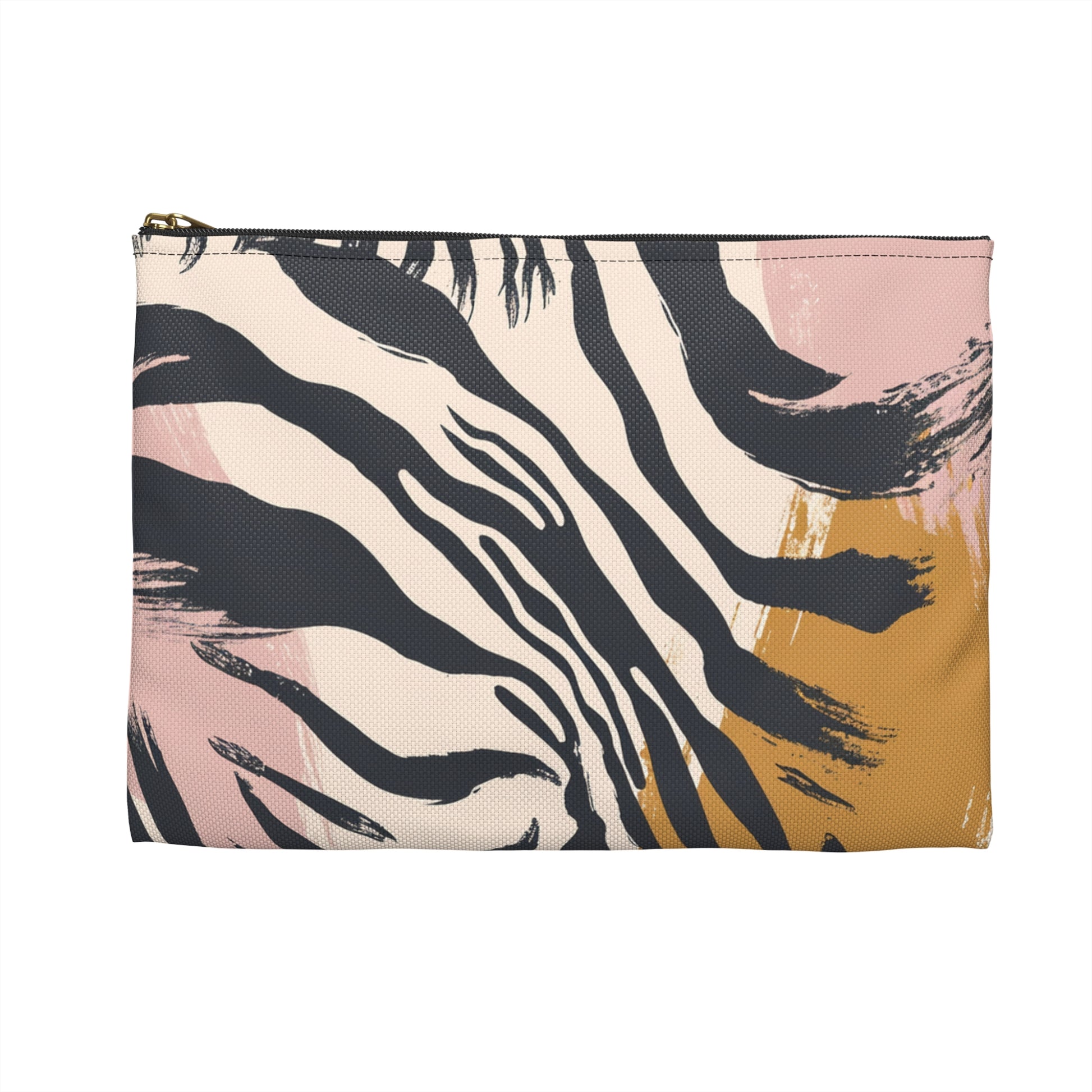 Zebra Brush Strokes Accessory Pouch, Artsulli - Art is Long, Life is Short, Bags, , , , , , , 