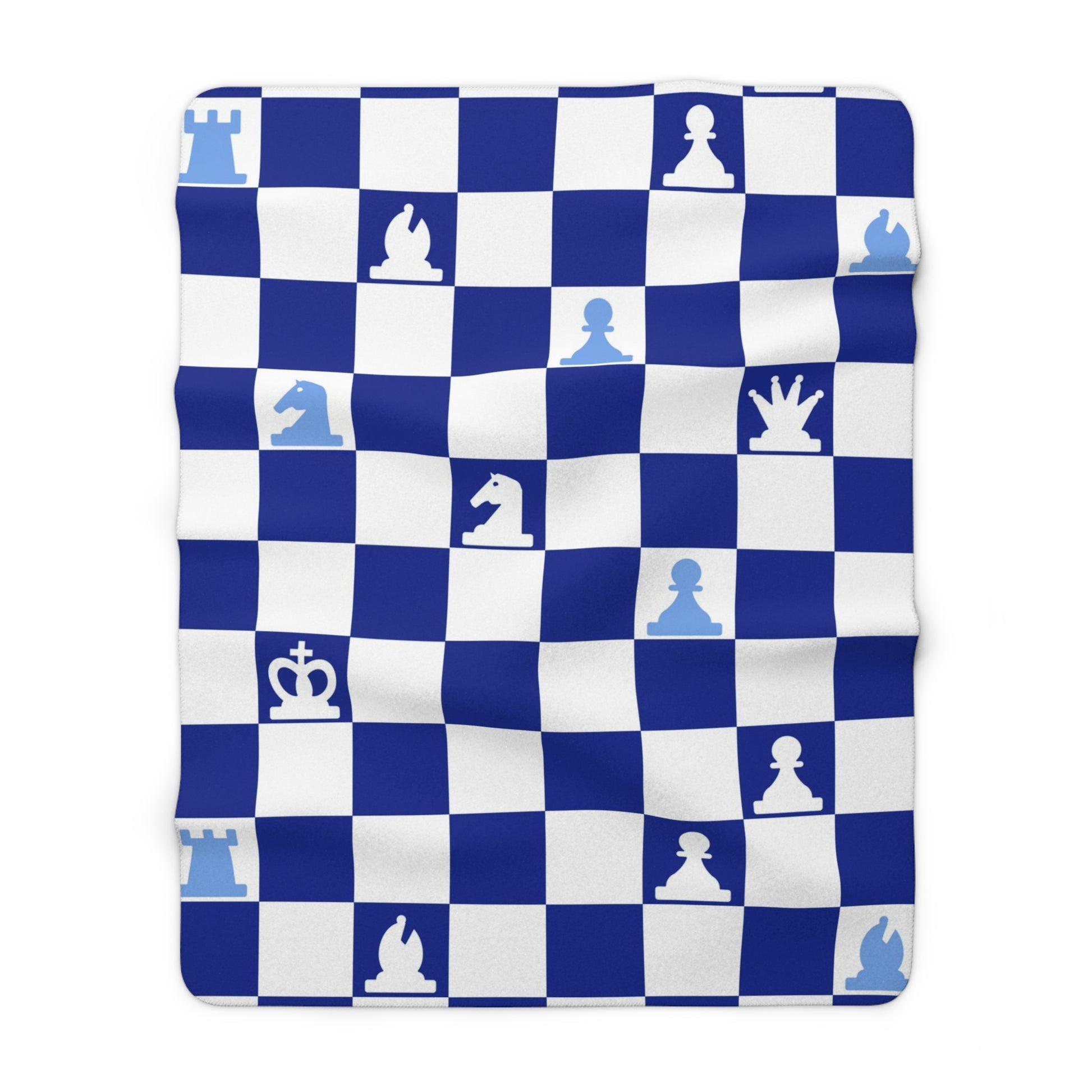 Chessboard Navy Blue Sherpa Fleece Blanket, Artsulli - Art is Long, Life is Short, Home Decor, Size, 60" × 80", , , , , 28175360806703813478