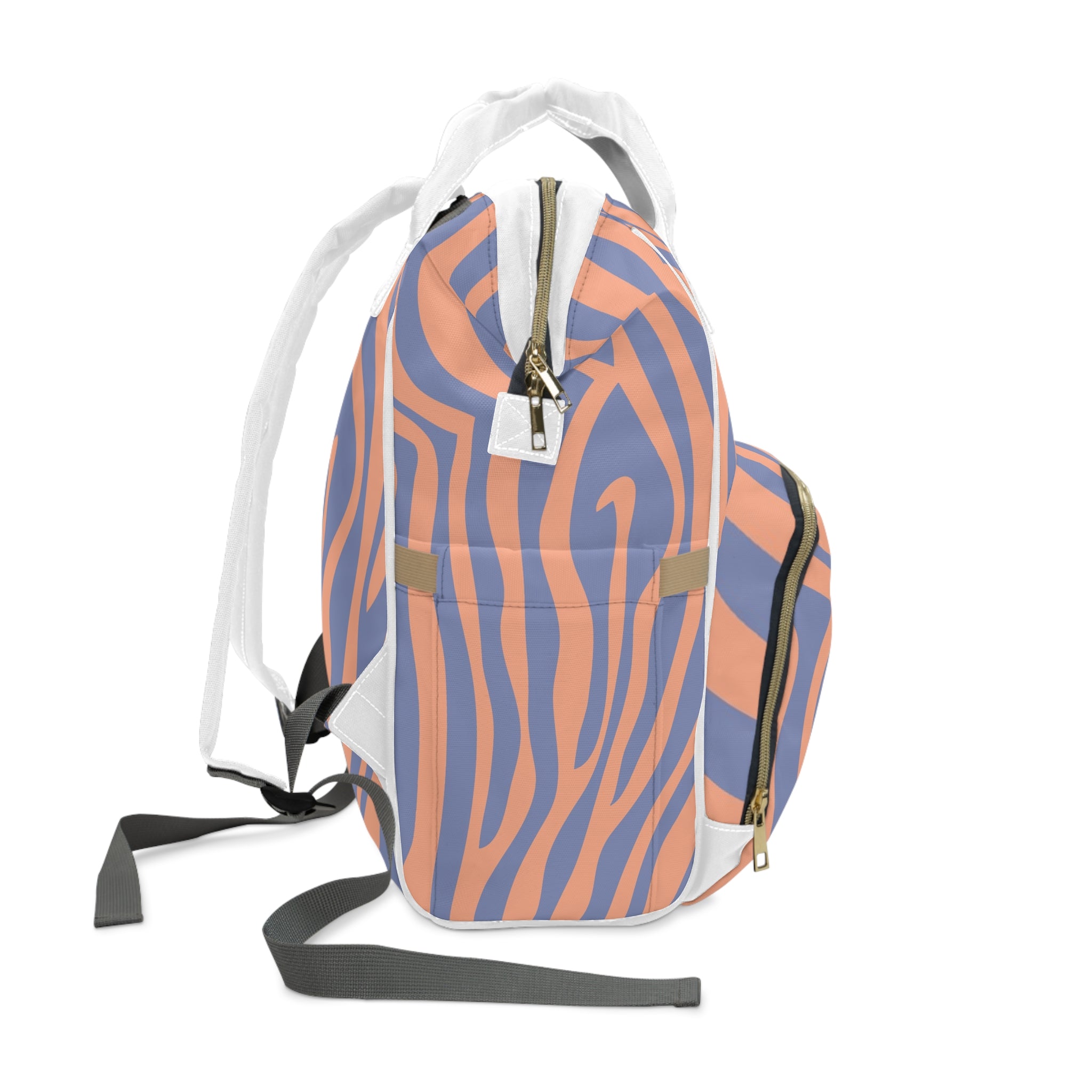 Melting Zebra Stripes Multifunctional Diaper Backpack, Artsulli - Art is Long, Life is Short, Bags, , , , , , , 