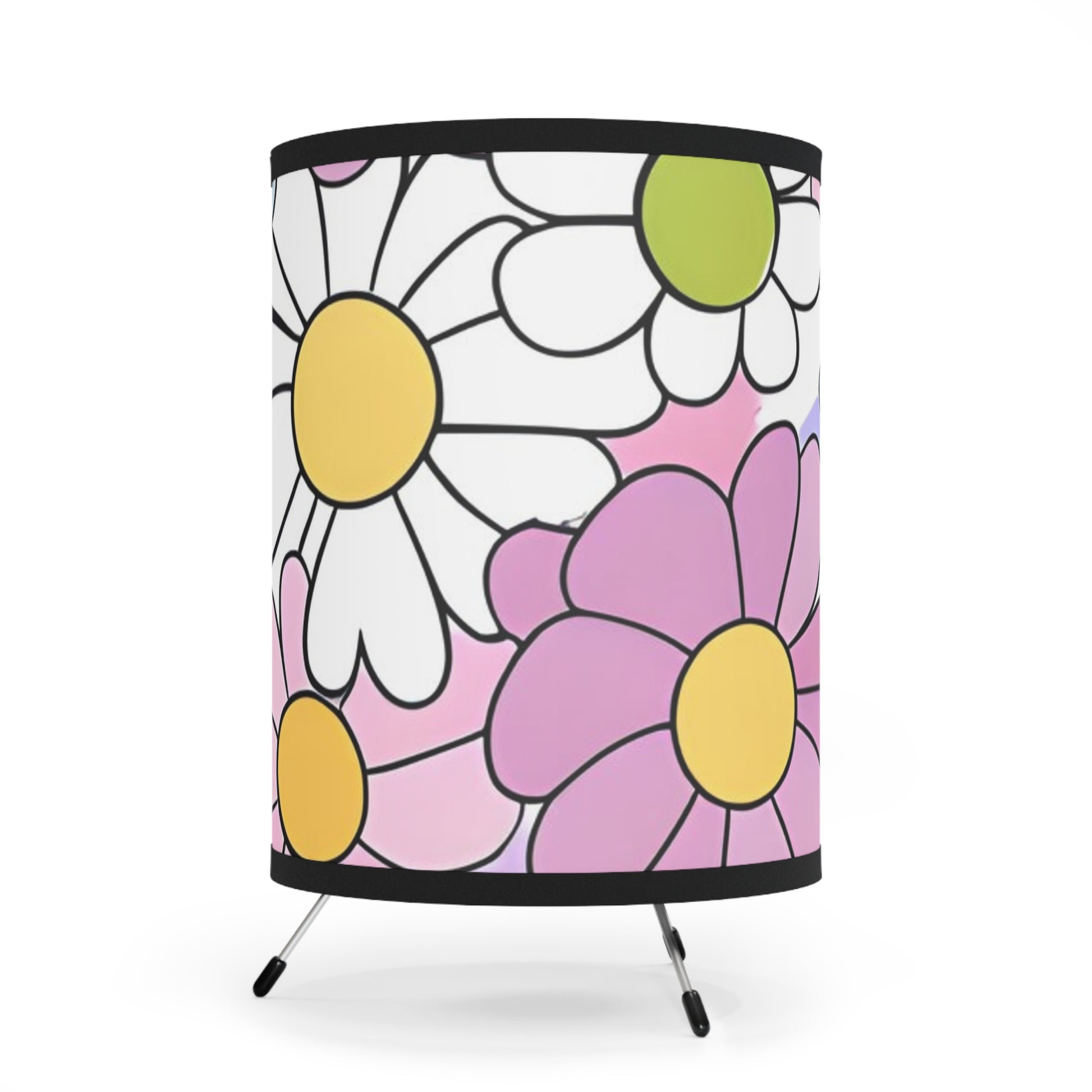 Flower Hour Purple and Blue Tripod Lamp with High-Res Printed Shade, US\CA plug, Artsulli - Art is Long, Life is Short, Home Decor, , , , , , , 