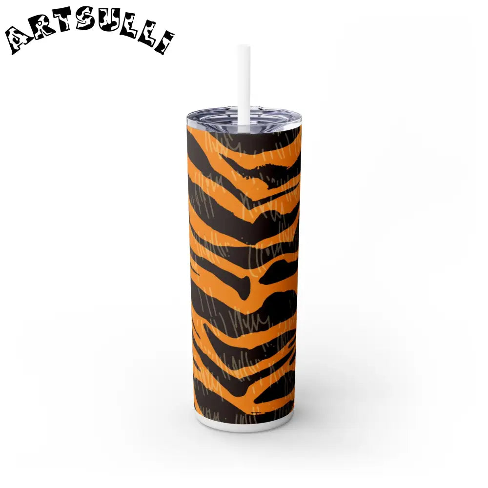 JAKKOUTTHEBXX Tiger Scratches Orange & Black Skinny Tumbler