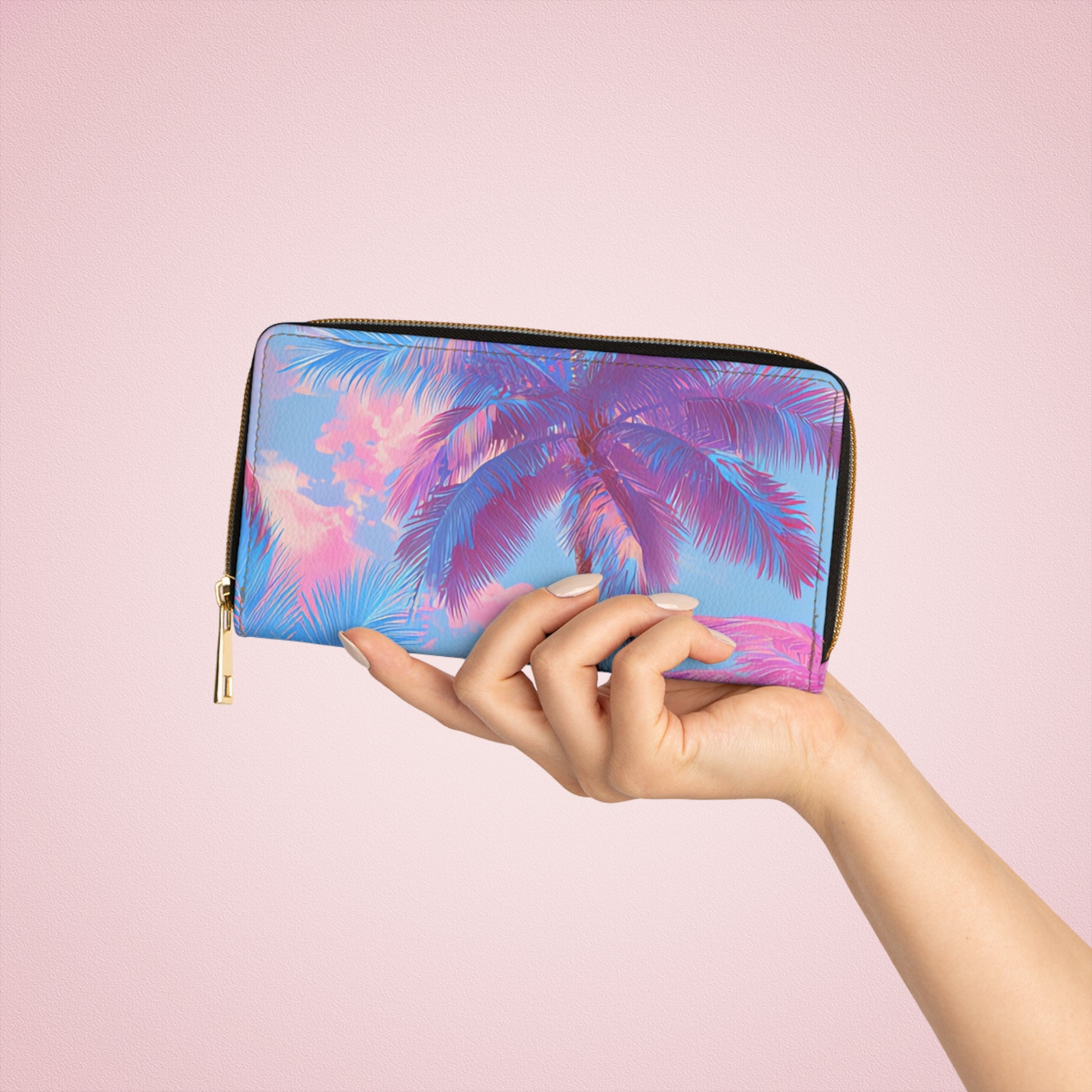 Ethereal Pastel Palms Zipper Wallet, Artsulli - Art is Long, Life is Short, Accessories, , , , , , , 