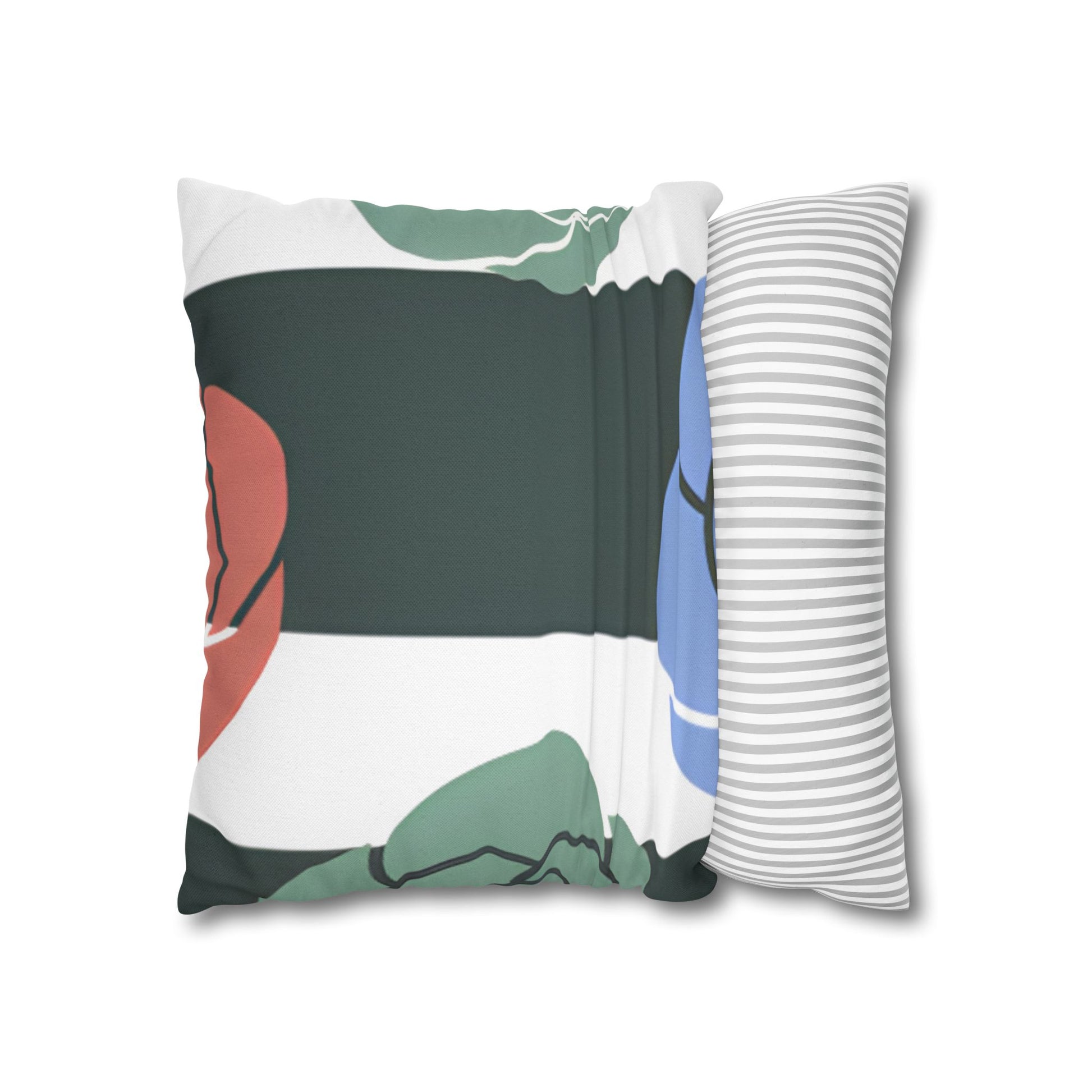 Striped Rose Garden Spun Polyester Square Pillowcase, Artsulli - Art is Long, Life is Short, Home Decor, , , , , , , 