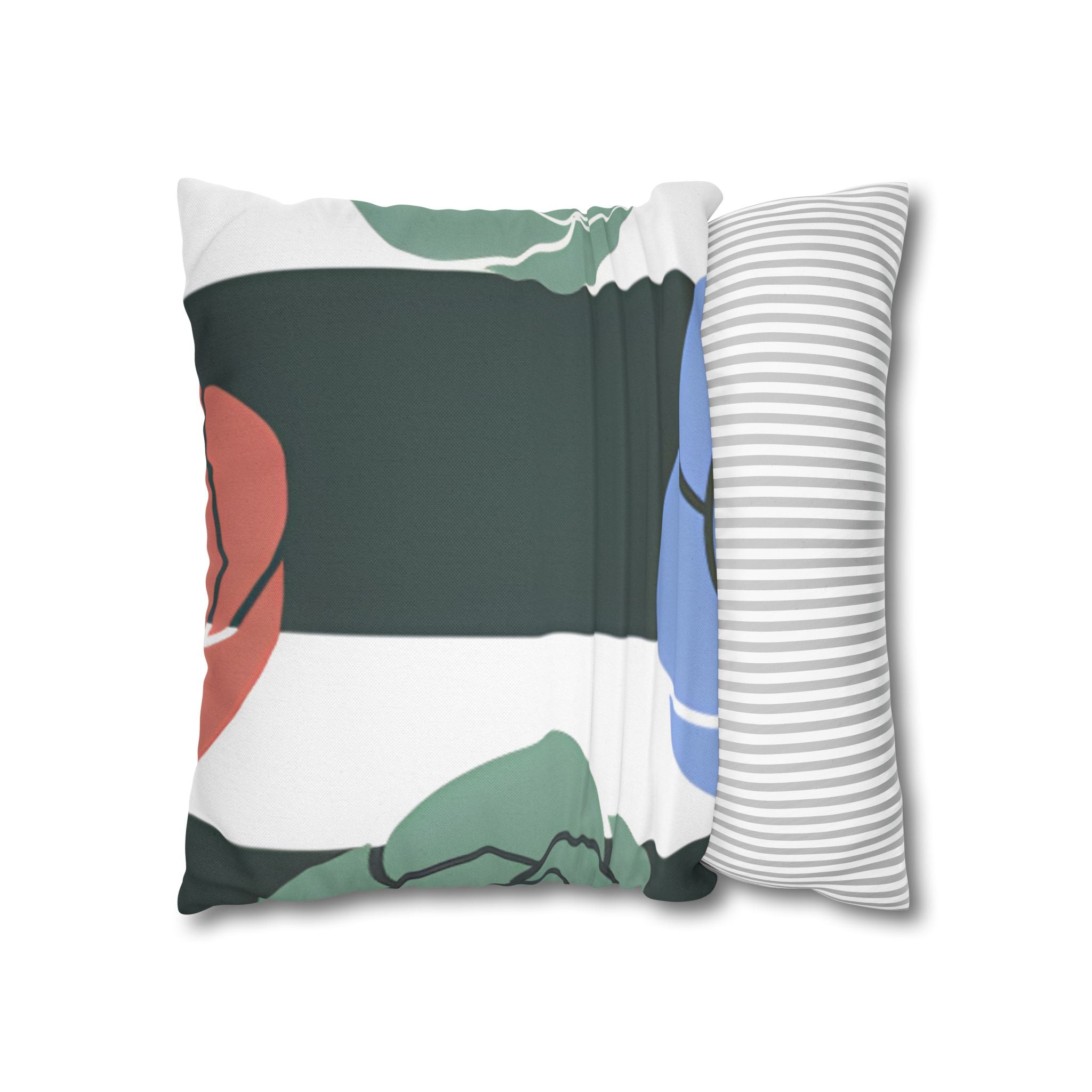 Striped Rose Garden Spun Polyester Square Pillowcase, Artsulli - Art is Long, Life is Short, Home Decor, , , , , , , 