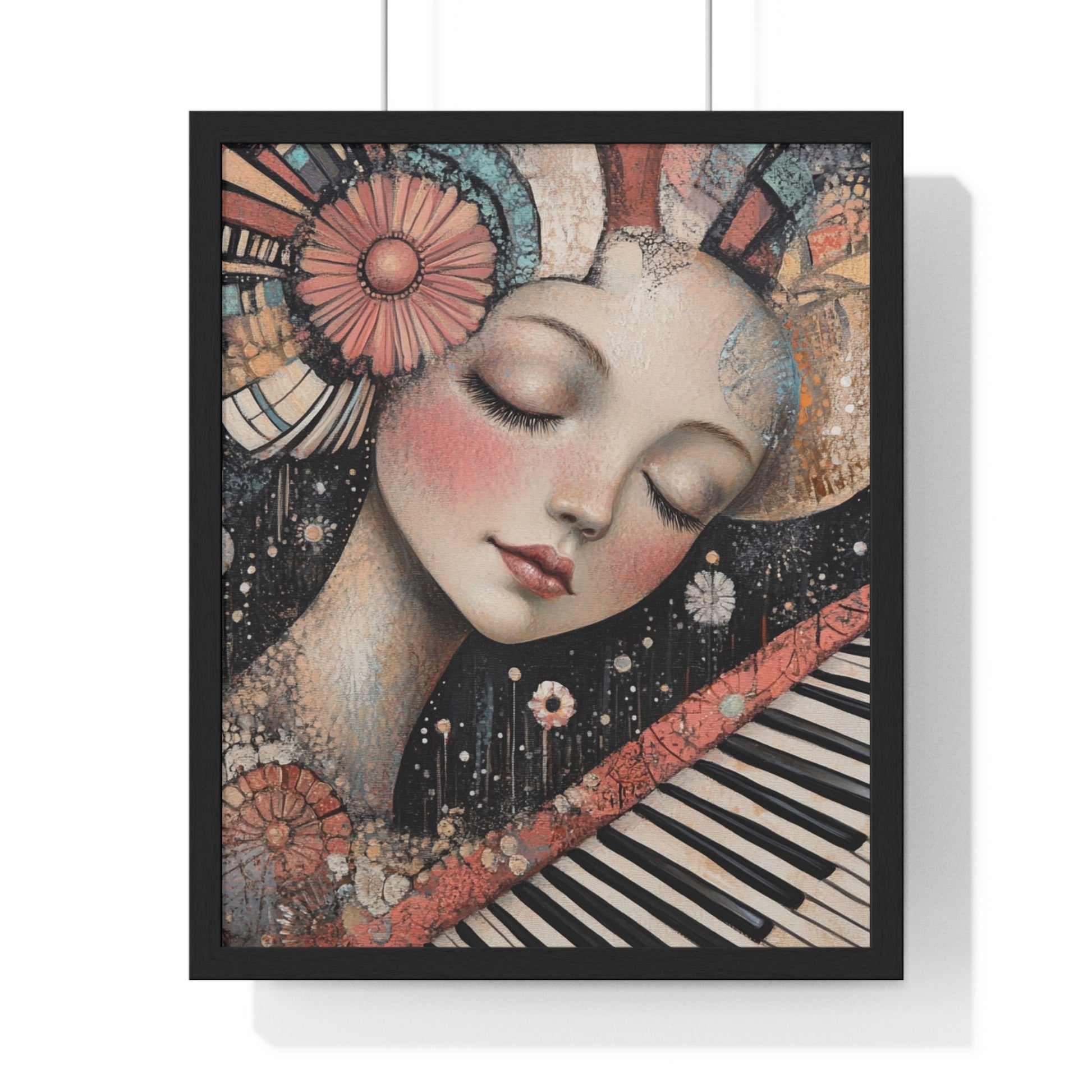 Queen Of Piano Dreams Vertical Framed Poster, Artsulli - Art is Long, Life is Short, Poster, Size, 16" x 20", Color, Black, , , 56283631136760550001