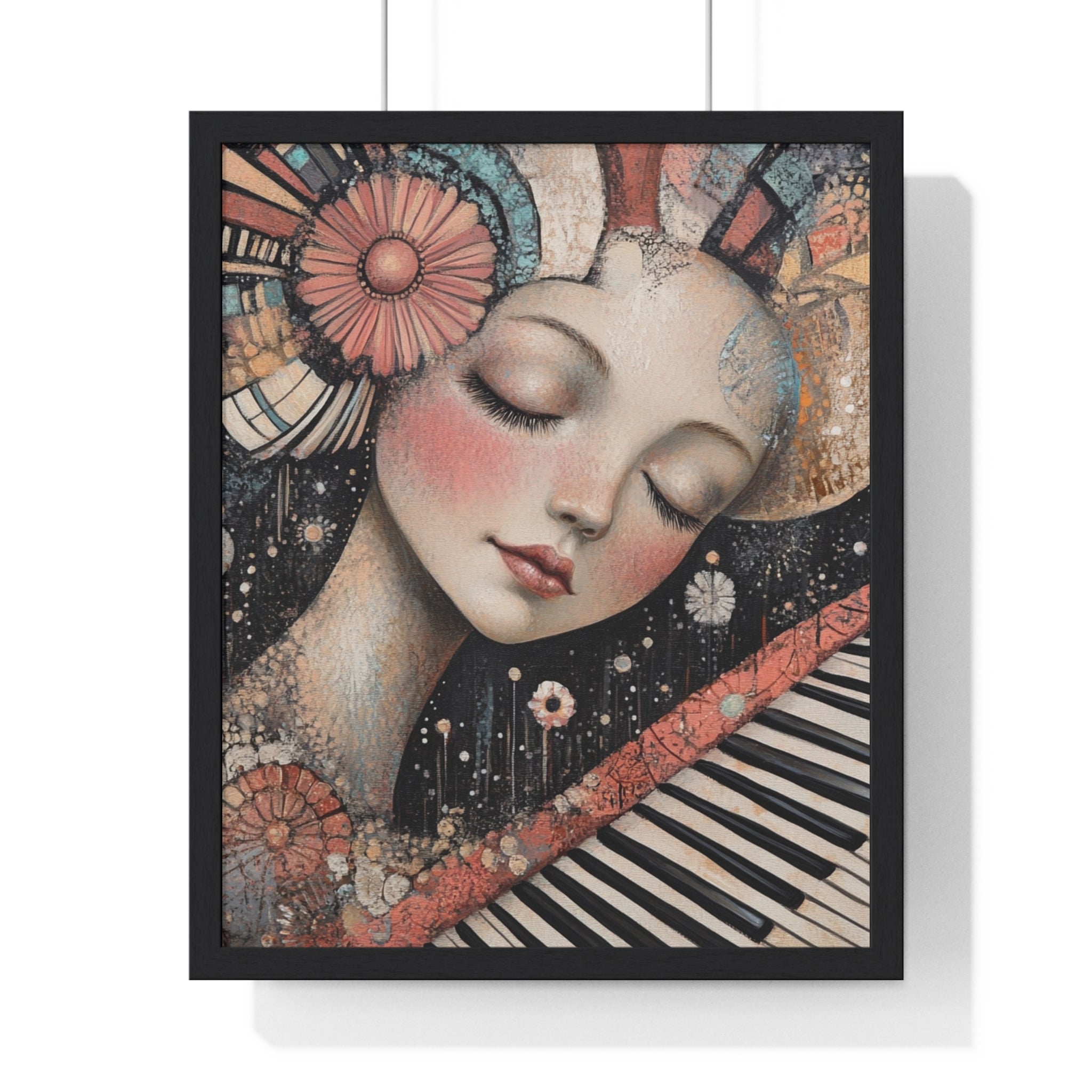 Queen Of Piano Dreams Vertical Framed Poster, Artsulli - Art is Long, Life is Short, Poster, Size, 16" x 20", Color, Black, , , 56283631136760550001