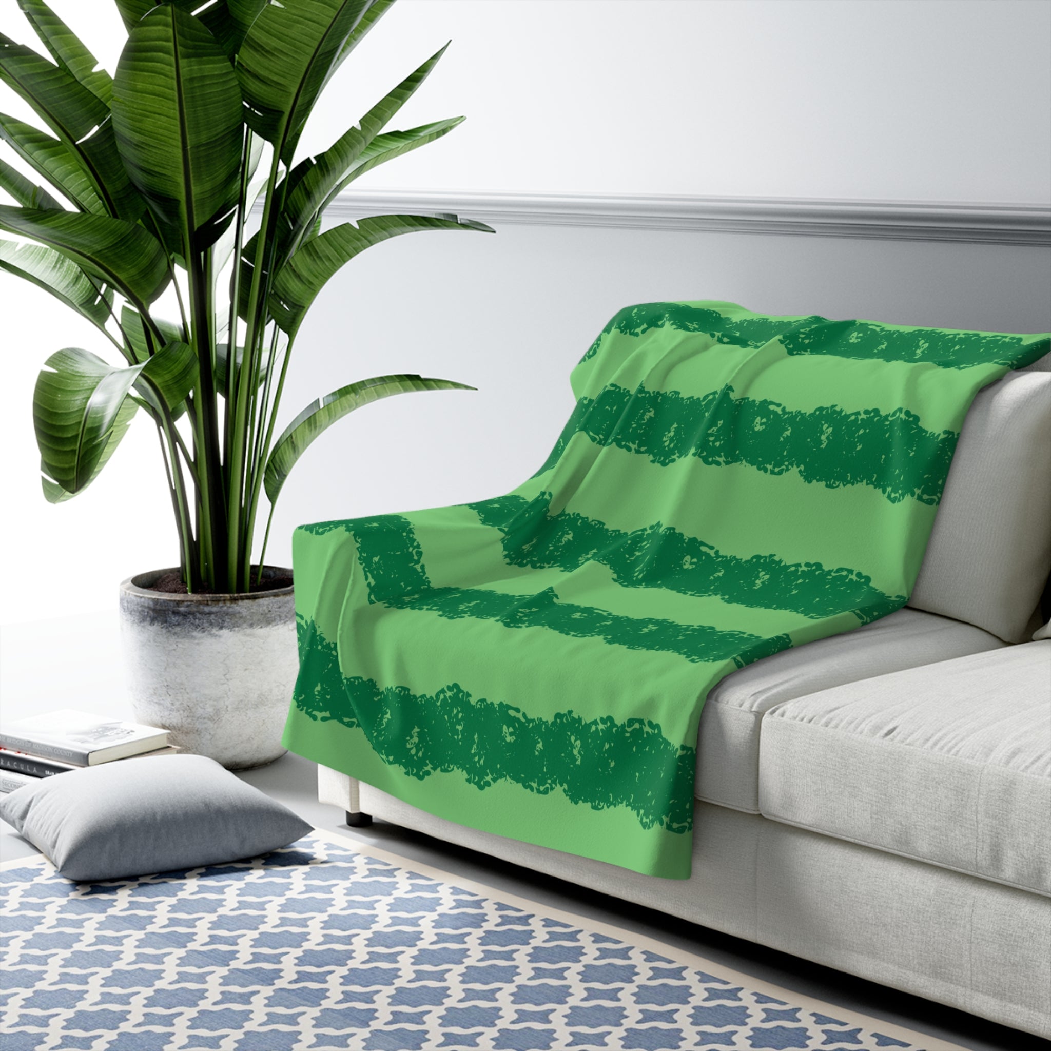 Watermelon Green Sherpa Fleece Blanket, Artsulli - Art is Long, Life is Short, Home Decor, , , , , , , 