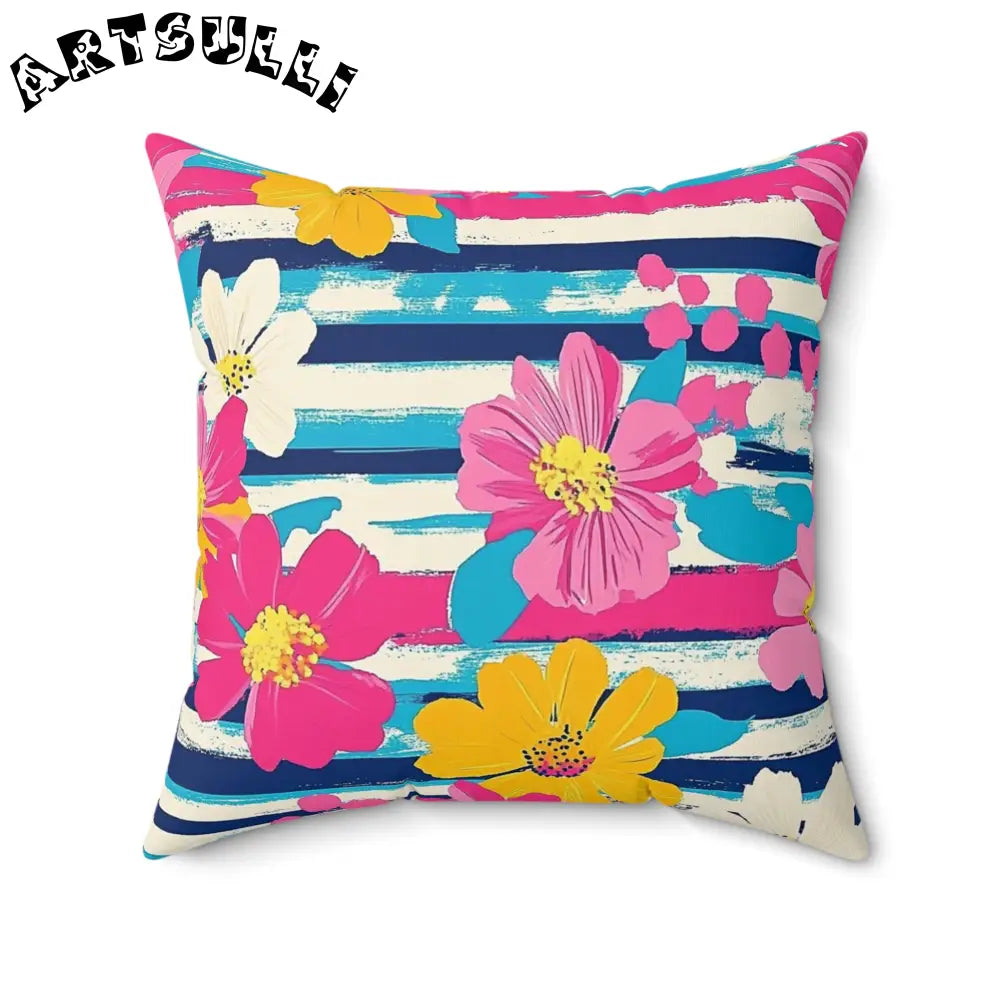 JAKKOUTTHEBXX Dayglo Floral Stripes Multi-Color Spun Polyester