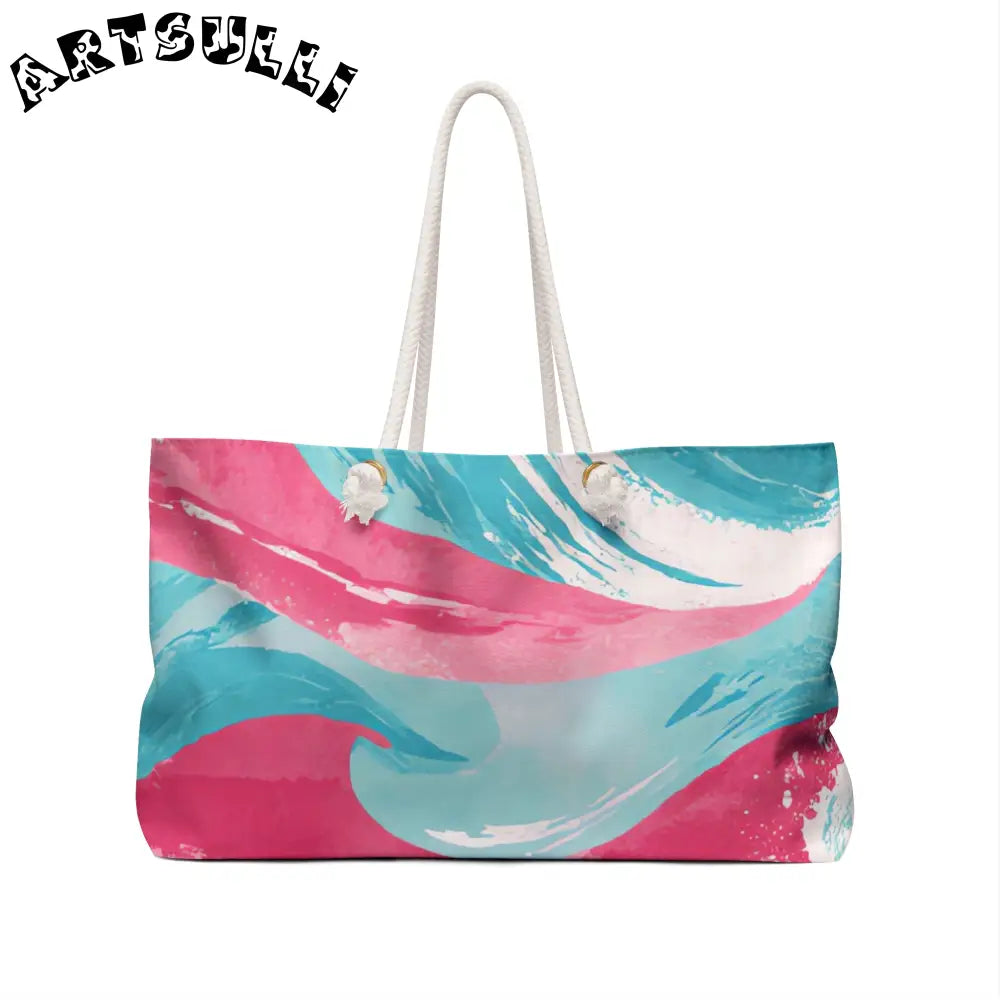 JAKKOUTTHEBXX The Great Pastelwave Pink and Blue Weekender Bag