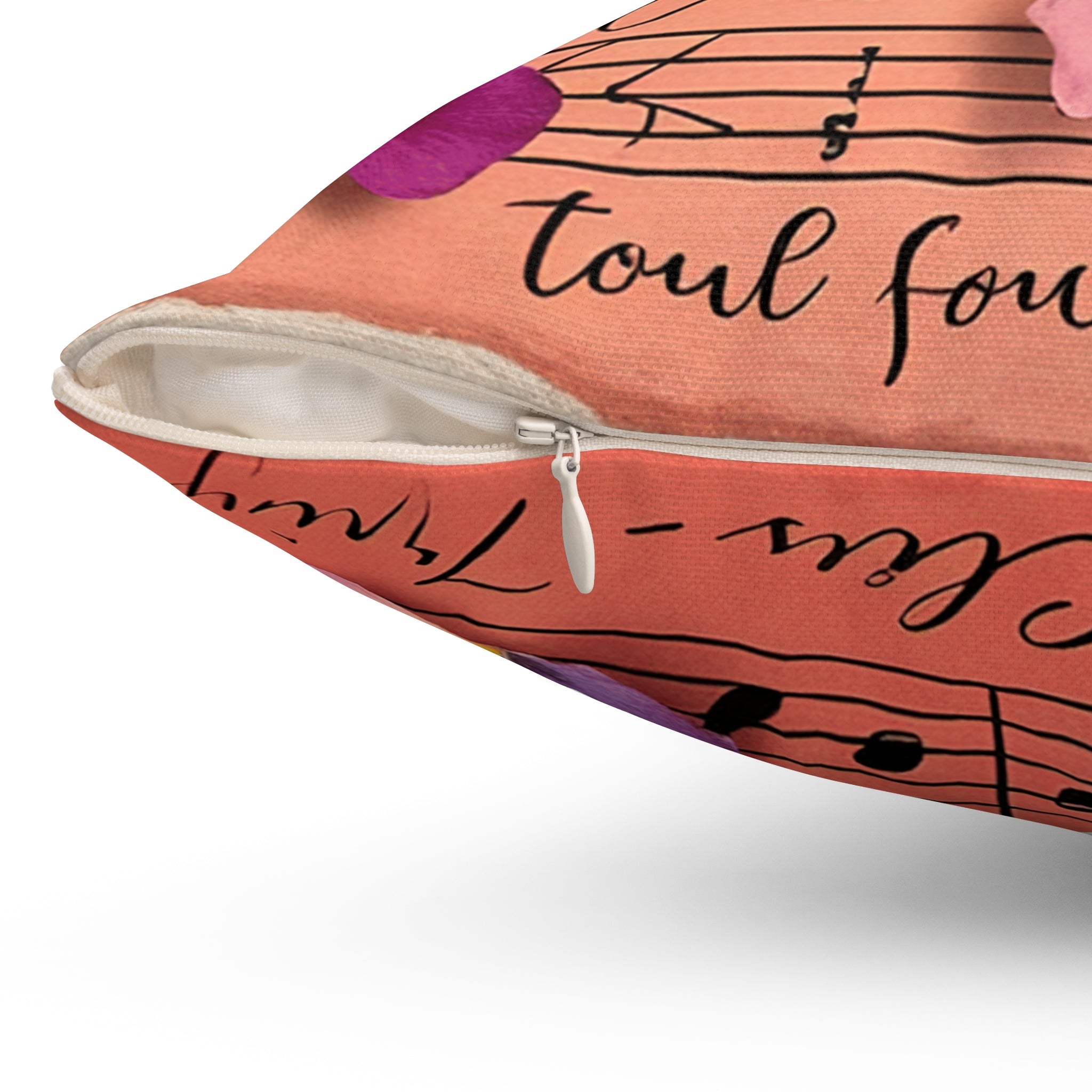 Torn Type Beat Sheet Music Multi-Color Spun Polyester Square Pillow, Artsulli - Art is Long, Life is Short, Home Decor, , , , , , , 