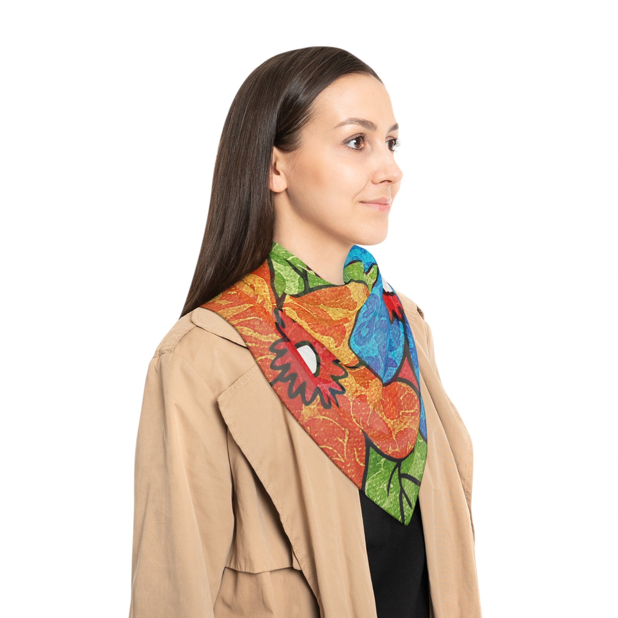 Groovy Red Floral Kl Poly Scarf, Artsulli - Art is Long, Life is Short, Accessories, , , , , , , 