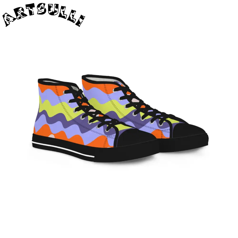 JAKKOUTTHEBXX Waves II Red and Blue Men’s High Top Sneakers