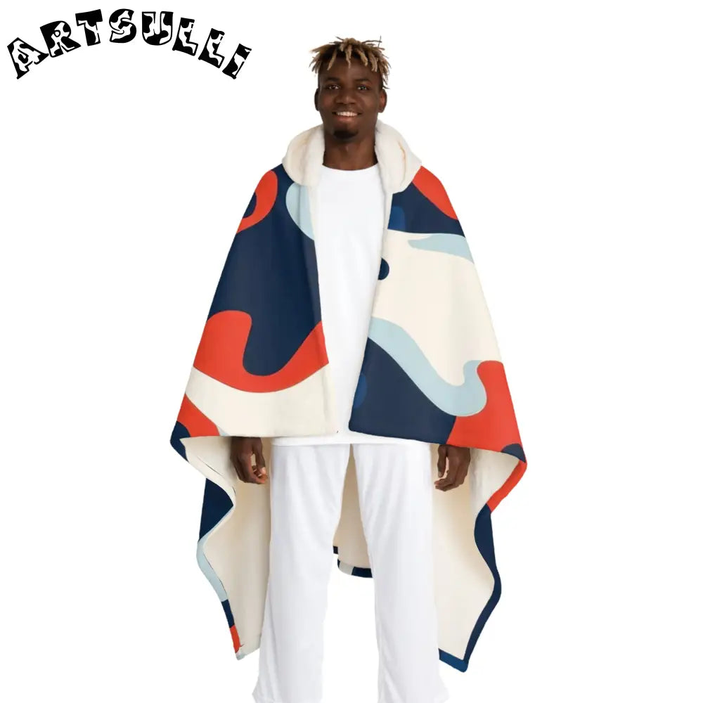 JAKKOUTTHEBXX Camo Ghosts Hooded Sherpa Fleece Blanket JAKKOUTTHEBXX