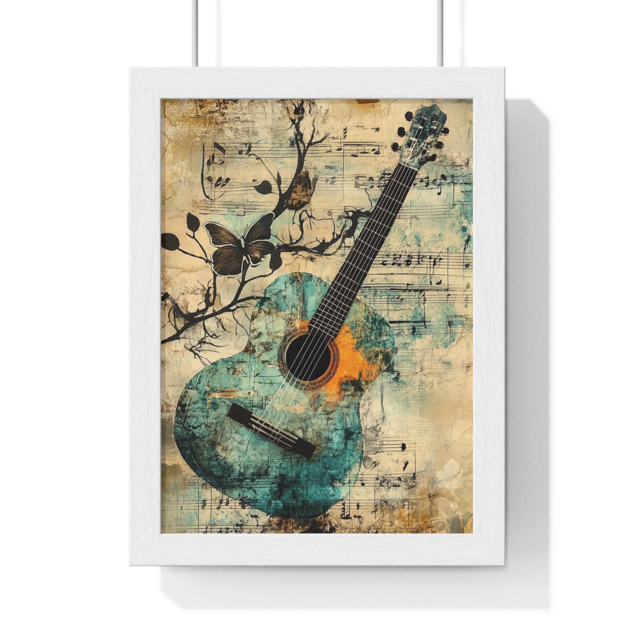 Guitar Type Beat Art Vertical Framed Poster, Artsulli - Art is Long, Life is Short, Poster, Size, 8" x 11", Color, White, , , 32309076986292436056