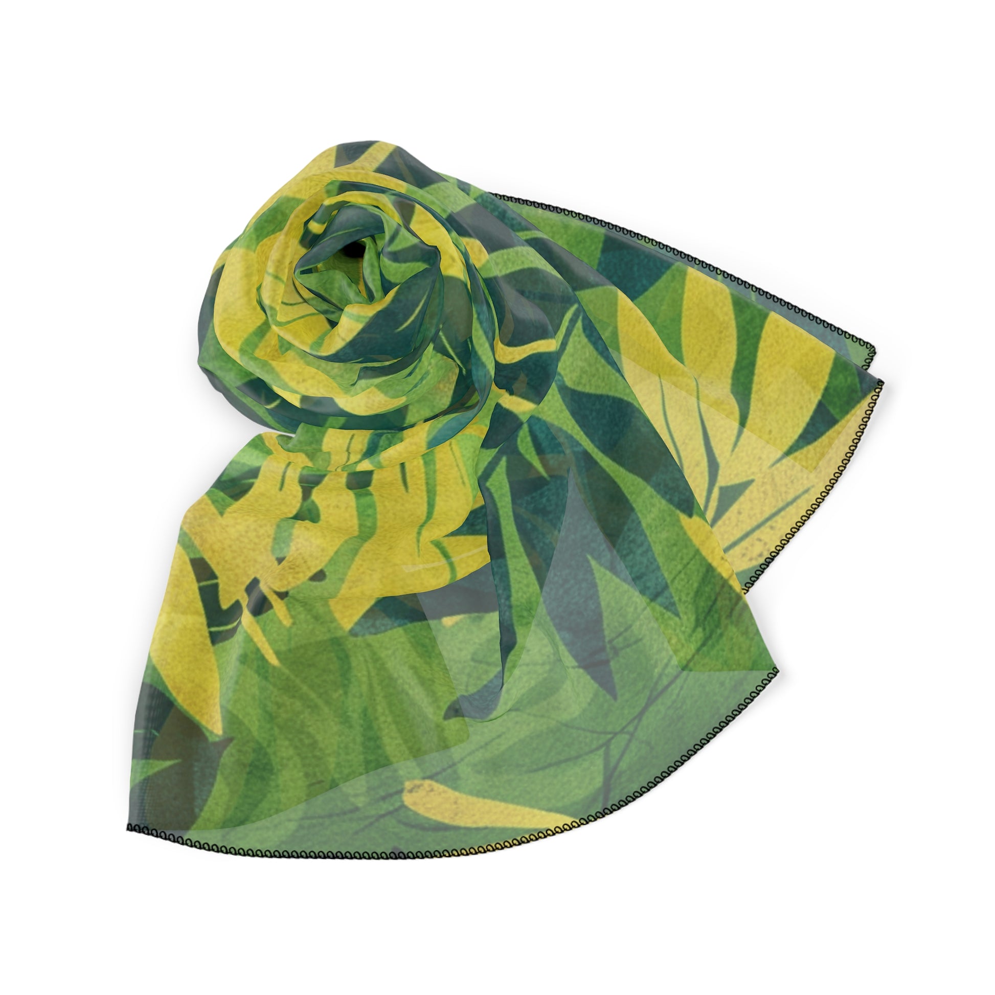 Green Leaf x Yellow Leaf x Tropical x Jungle Poly Scarf, Artsulli - Art is Long, Life is Short, Accessories, , , , , , , 