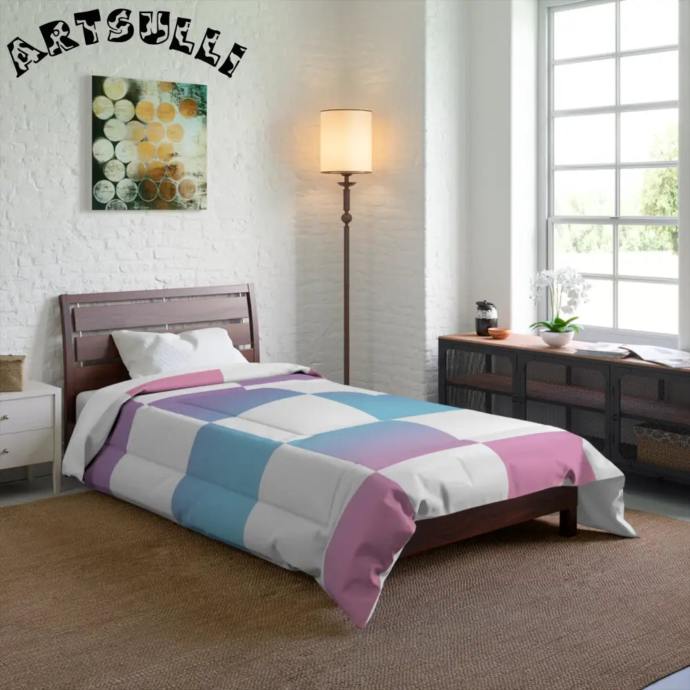 JAKKOUTTHEBXX Vaporwave Check Comforter JAKKOUTTHEBXX Artsulli - Art