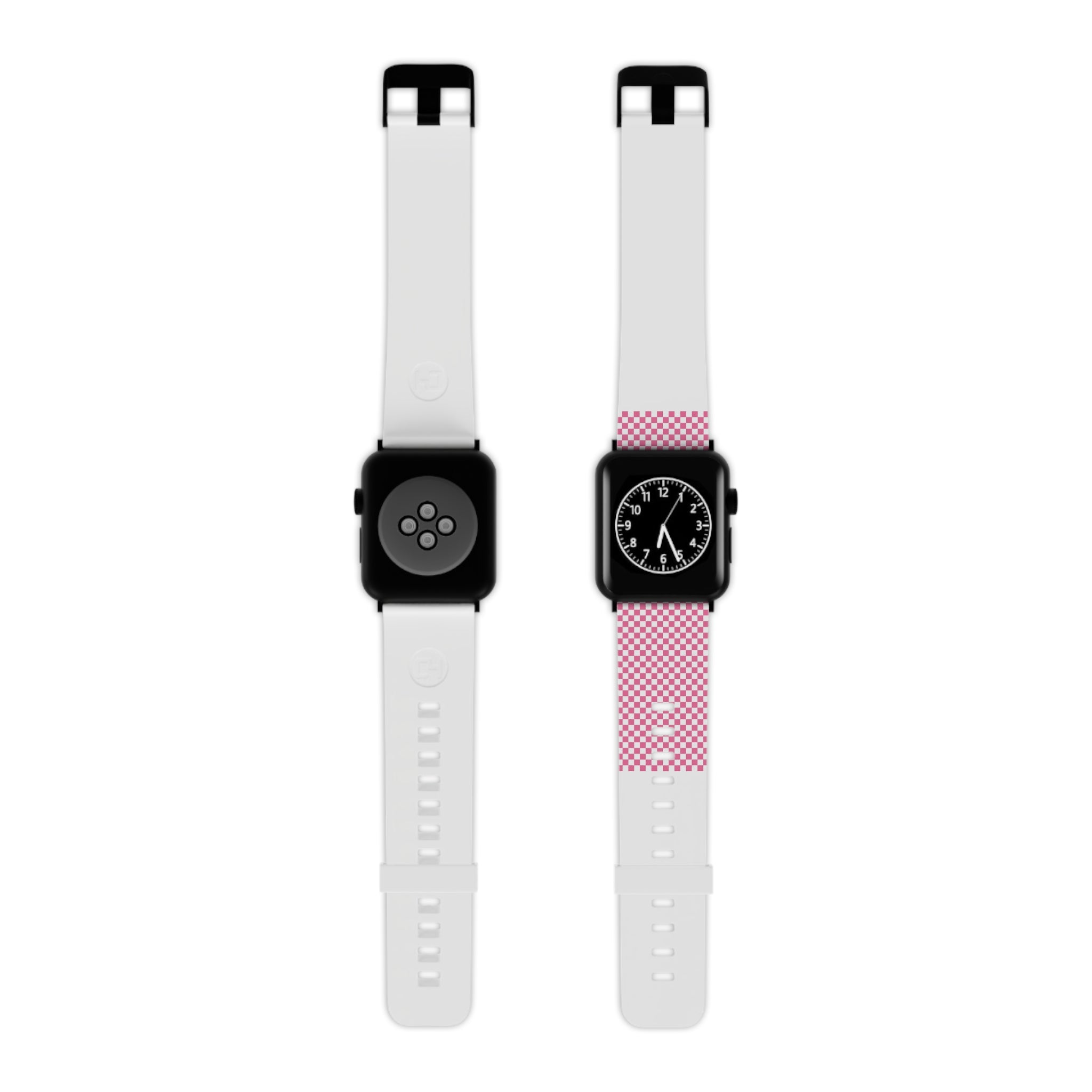 Yuyushiki Pink Check Watch Band for Apple Watch, Artsulli - Art is Long, Life is Short, Accessories, Size, 7.5'' × 0.75'' / 42 - 44 mm, Color, Black, , , 68155819630880336843