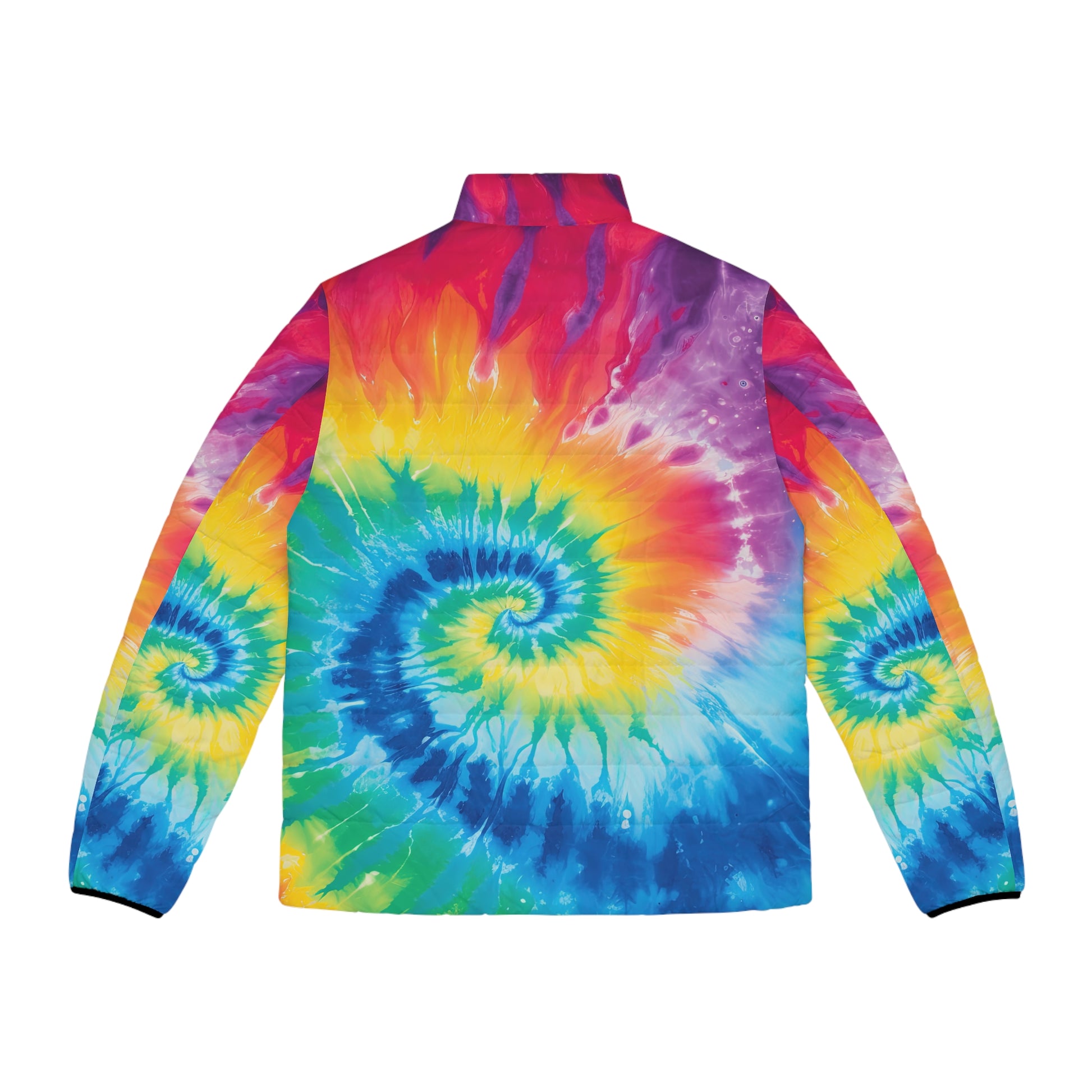Tie Dye Men's Puffer Jacket (AOP), Artsulli - Art is Long, Life is Short, All Over Prints, , , , , , , 