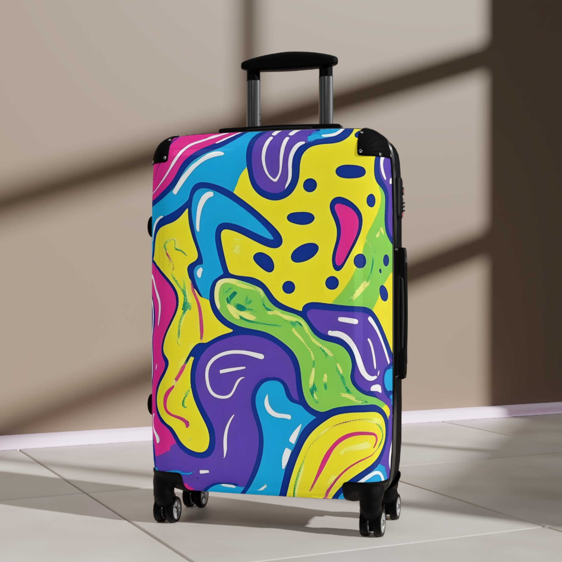 90s Trippy Slime Suitcase, Artsulli - Art is Long, Life is Short, Bags, , , , , , , 