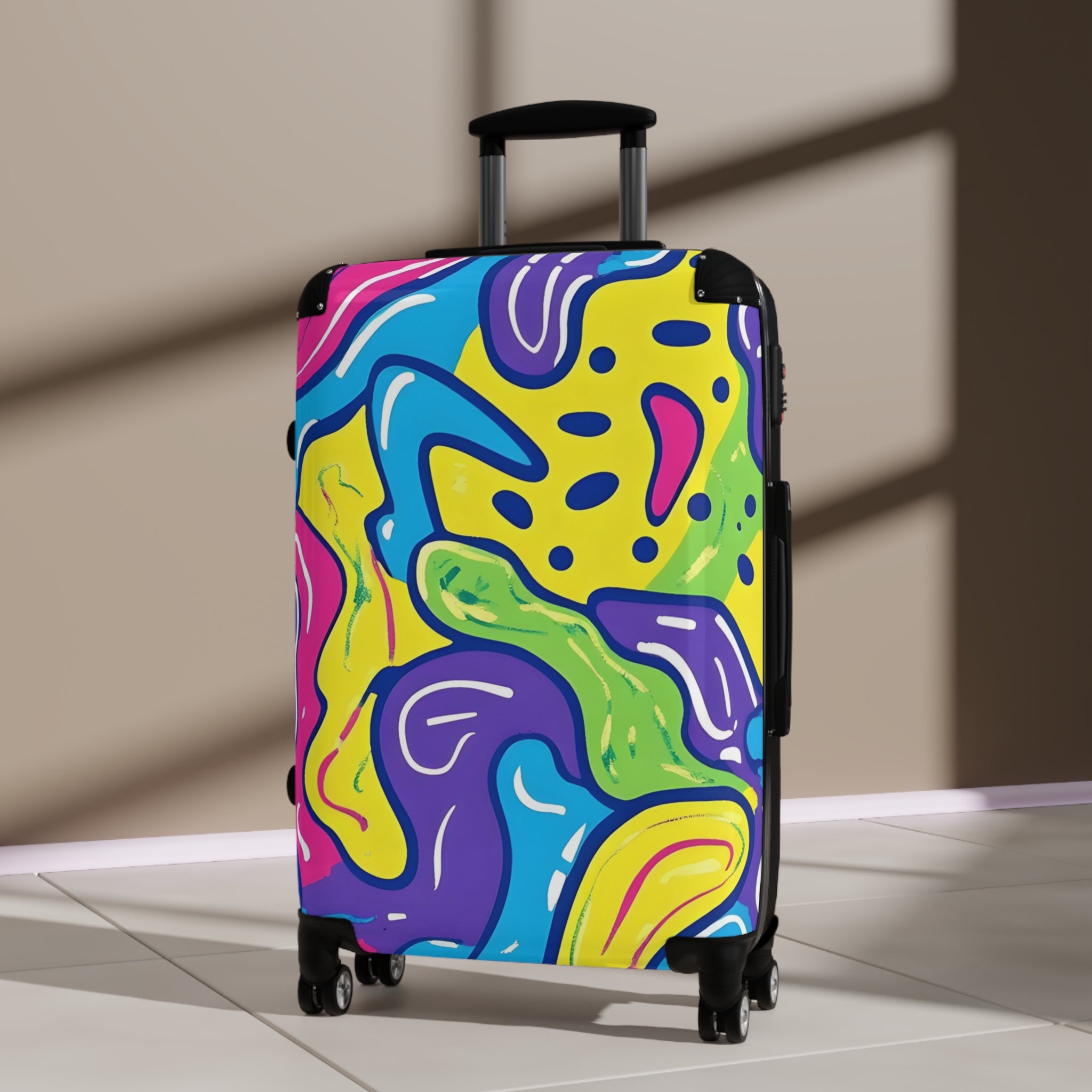 90s Trippy Slime Suitcase, Artsulli - Art is Long, Life is Short, Bags, , , , , , , 